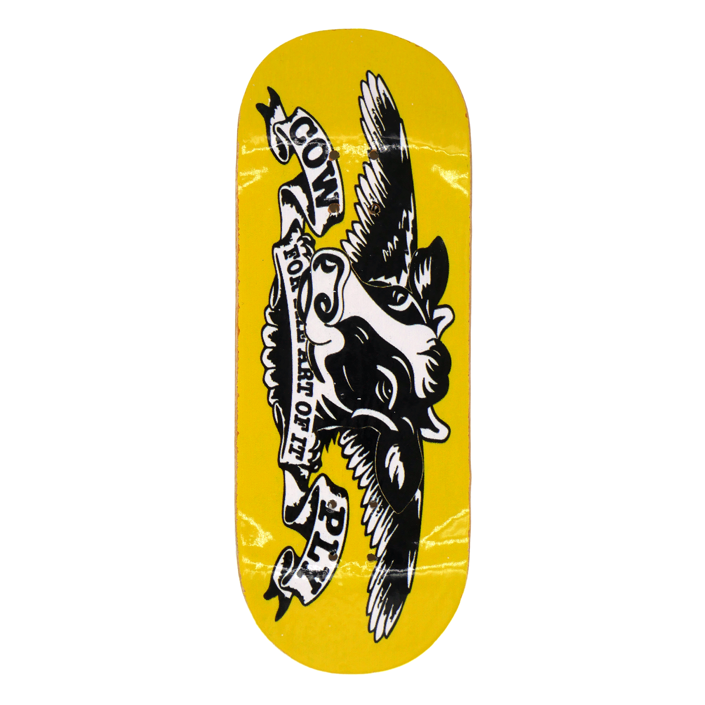 Cowply "Anti Cow" Fingerboard Deck (Yellow) Fingerboard Decks Cowply Slushcult
