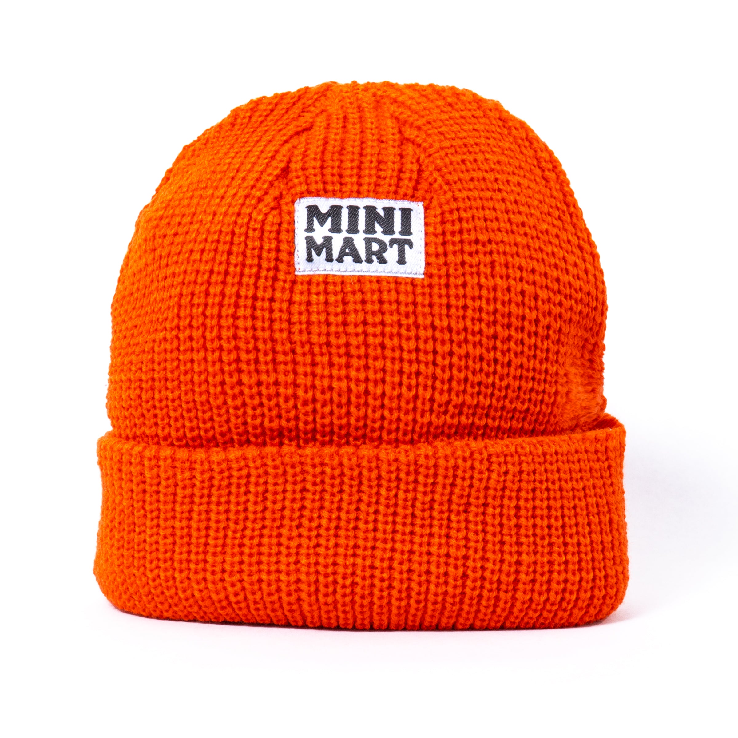 Mini Mart Fold Beanie Hunter Orange Headwear Slushcult    Slushcult