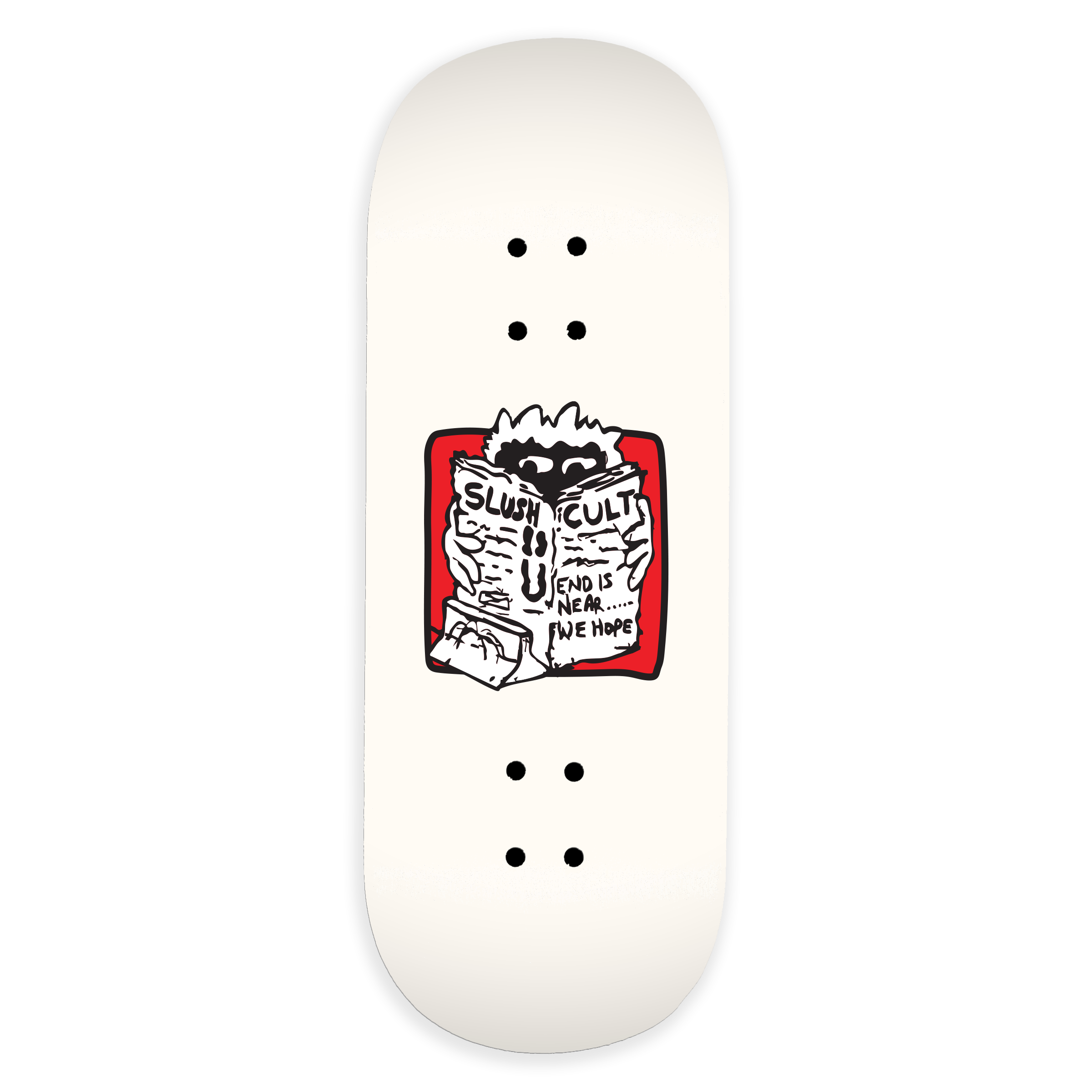 Slushcult "News" Shop Fingerboard Deck (White) Slushcult x DK Decks Slushcult Slushcult