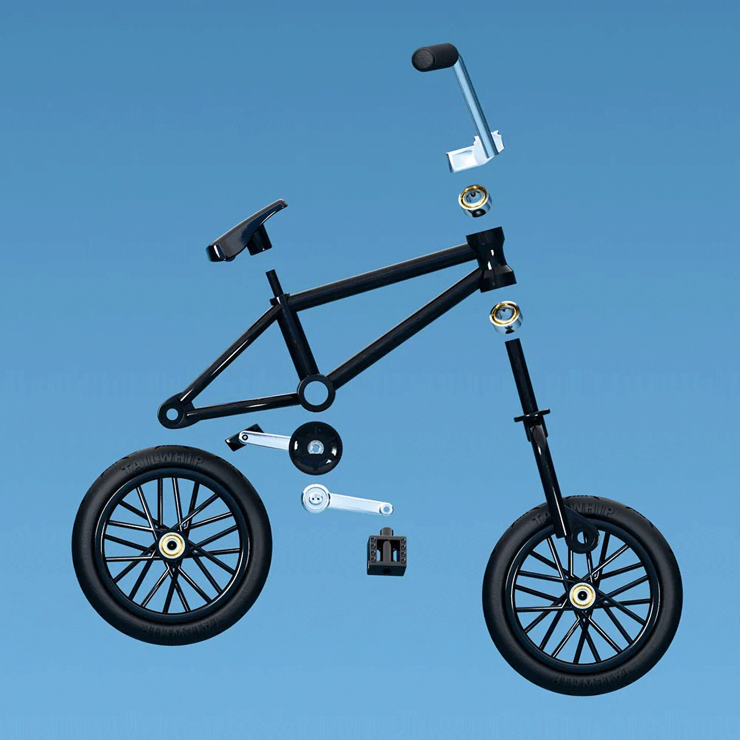 Tail Whip Finger BMX Complete (Black) Finger BMX Tail Whip Toys Slushcult