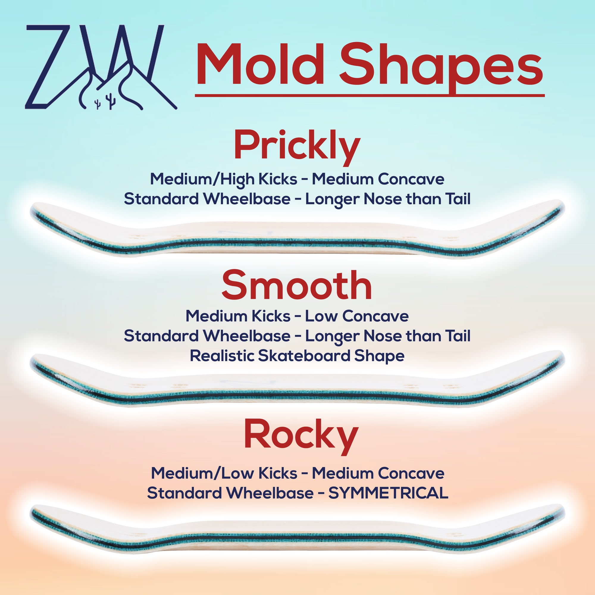 Zonawood "ZW Fade" Fingerboard Deck Fingerboard Decks Zonawood Slushcult