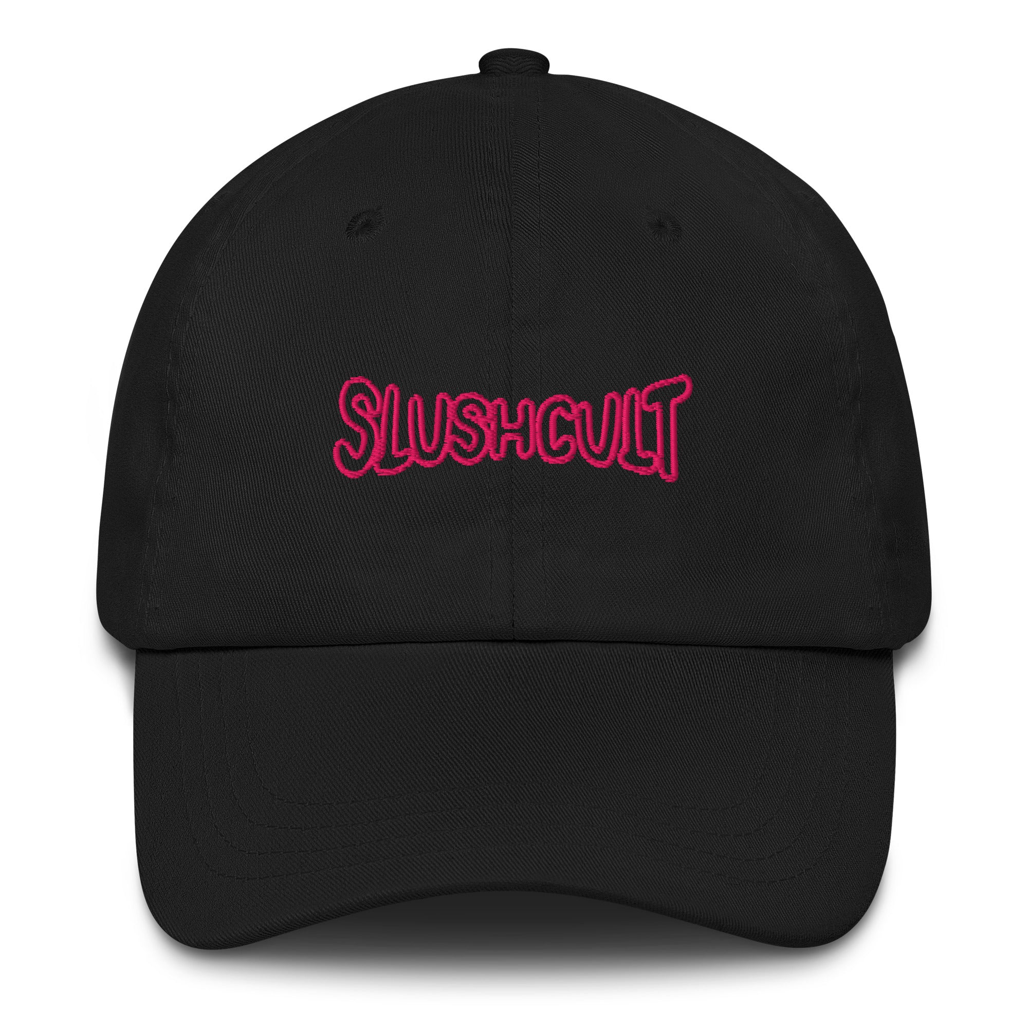 WARPED LOGO 3D PUFF EMBROIDERY DAD HAT Slushcult Black Slushcult