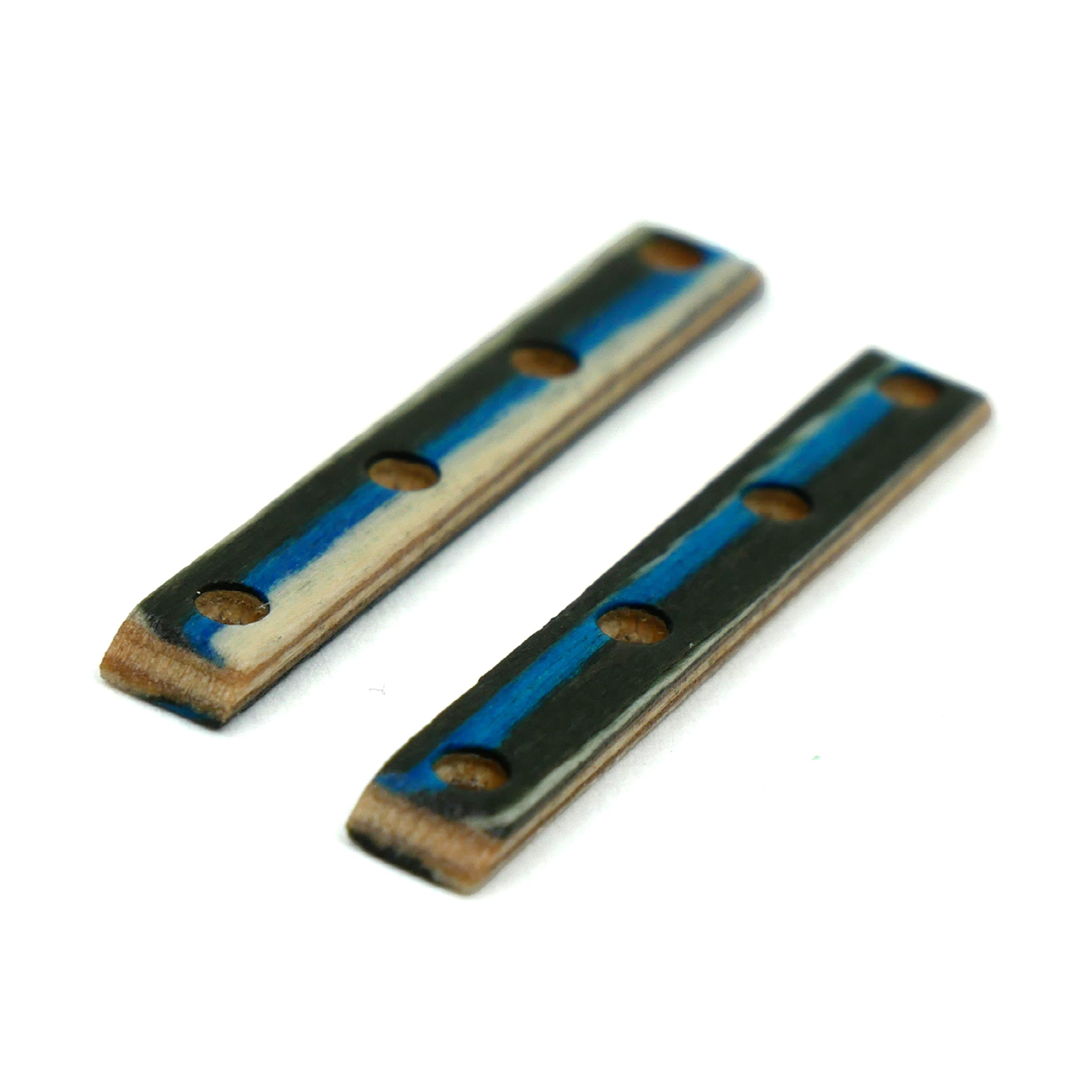 Monorails Wooden Fingerboard Board Rails (Blue Zebrawood) MINI Skate Shop Monorails Classic Screws   Slushcult