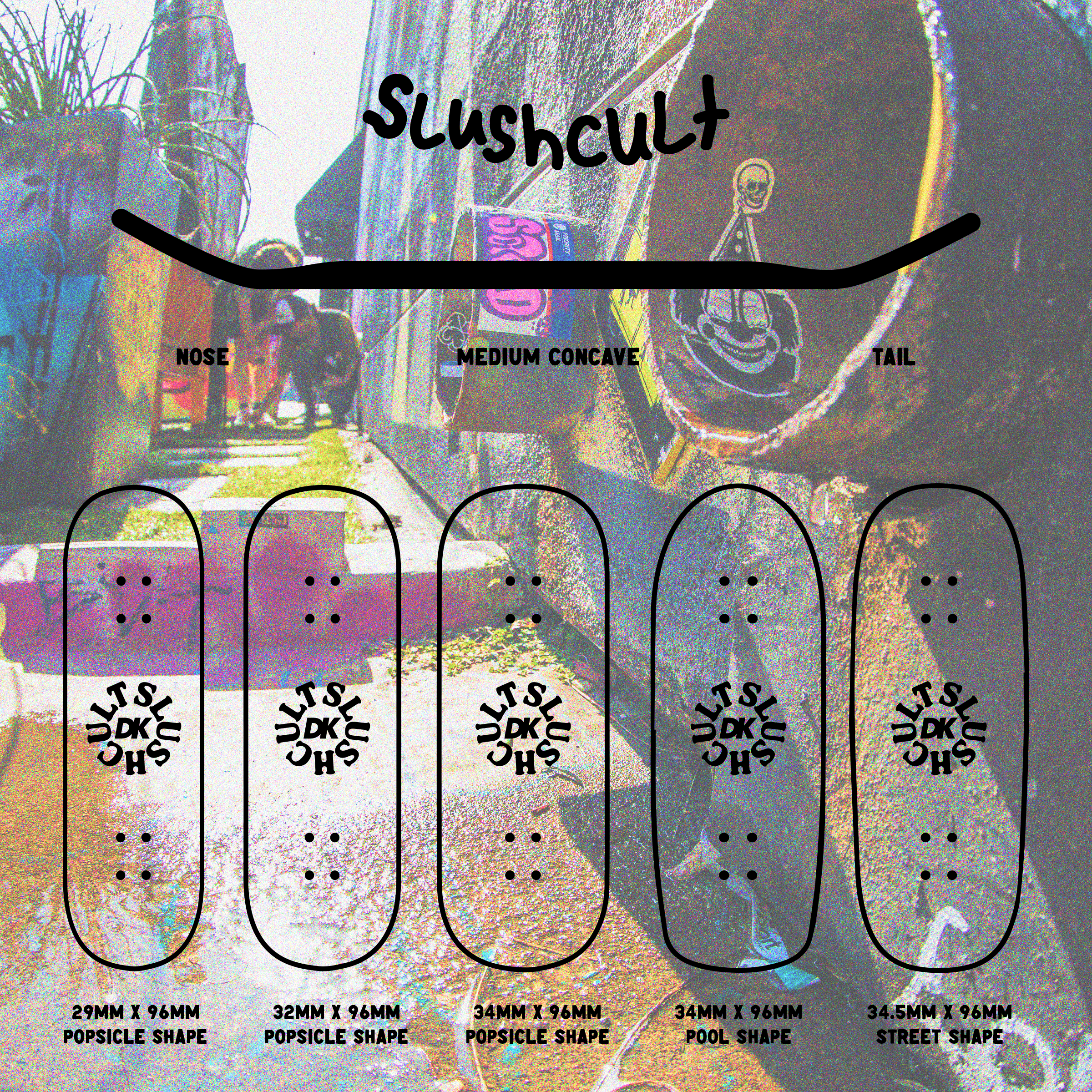 Slushcult "Crime" Shop Fingerboard Deck (Black) Slushcult x DK Decks Slushcult Slushcult