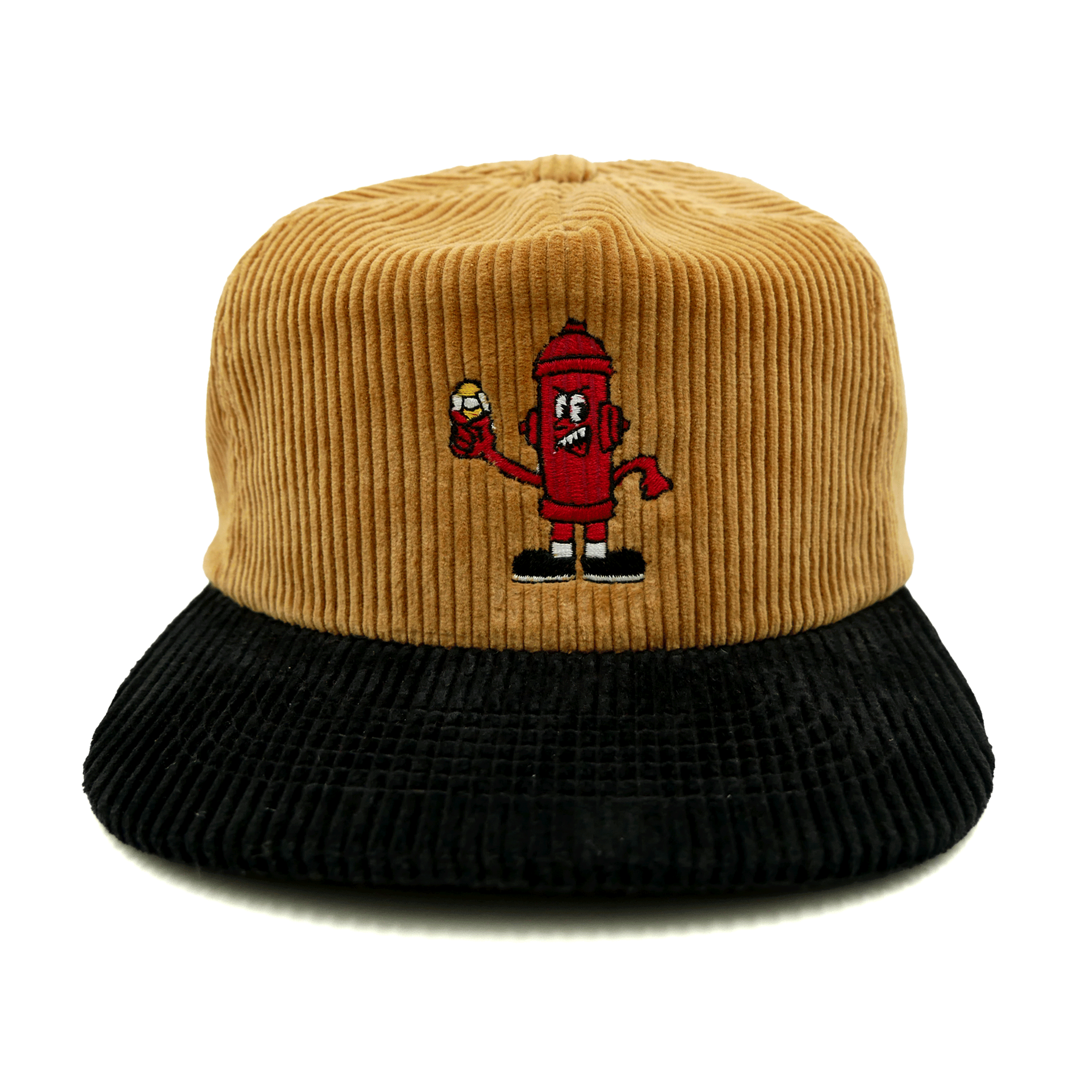 Hydrant 5 Panel Corduroy Hat (Brown) Headwear Slushcult Slushcult