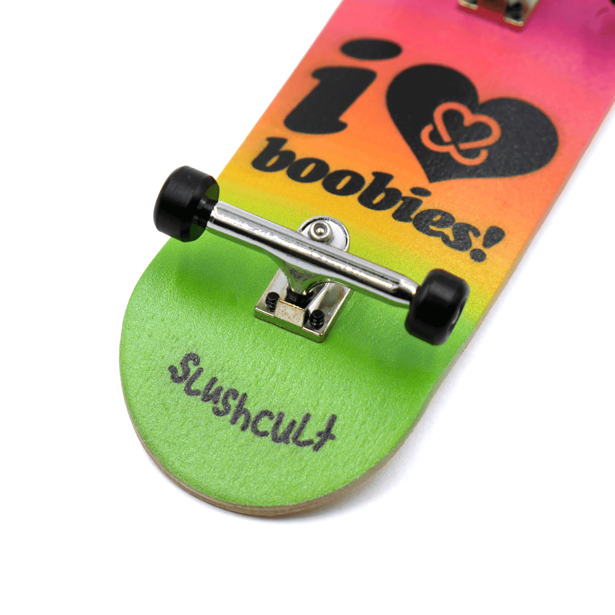KAB x Slushcult "Stacked Logo" Grom Fingerboard Complete - Black/Slush Fade Fingerboard Completes Slushcult Slushcult
