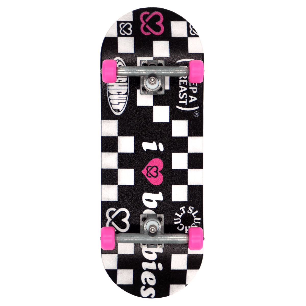 KAB x Slushcult "Chex" Grom Fingerboard Complete - Black/White Fingerboard Completes Slushcult Slushcult