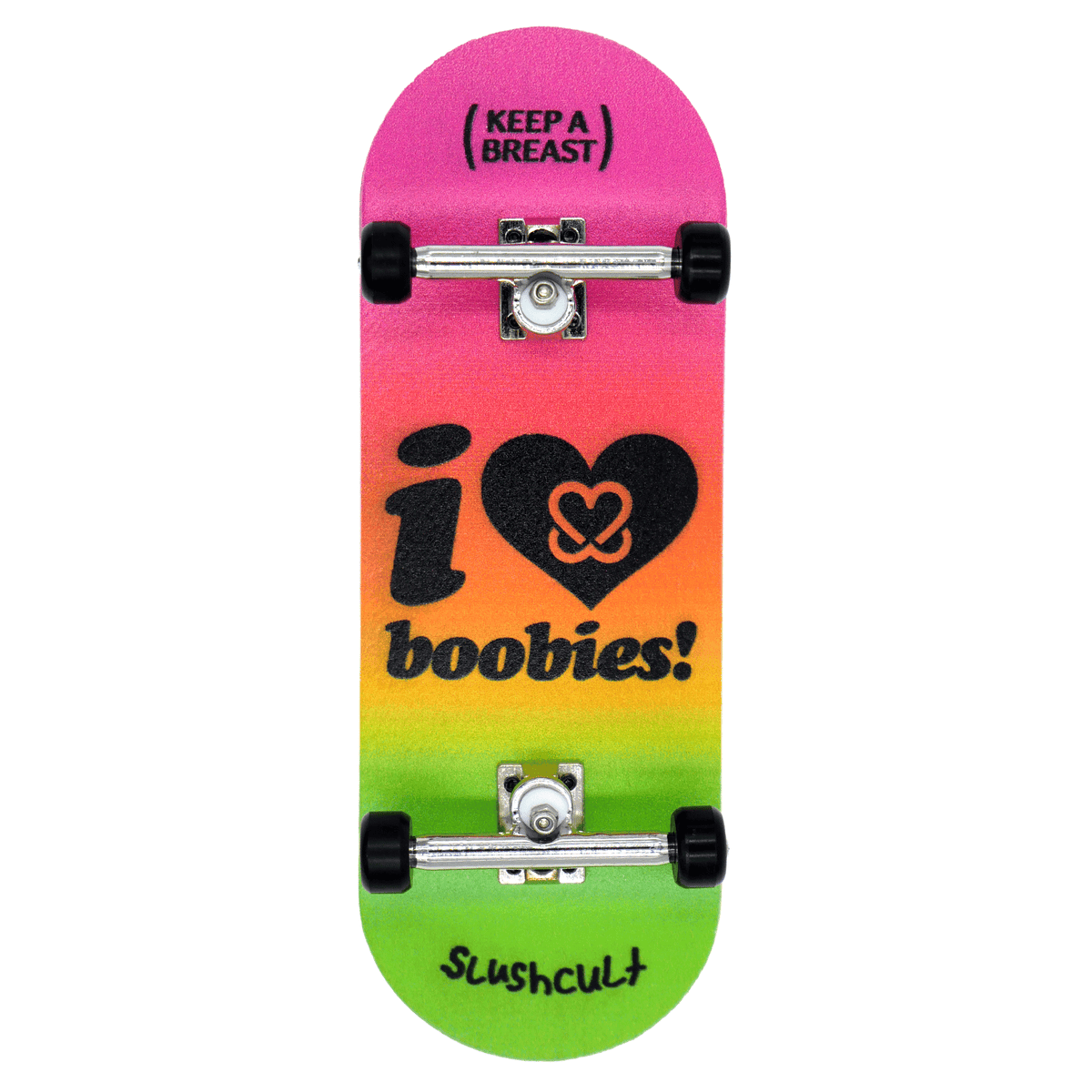 KAB x Slushcult "Stacked Logo" Grom Fingerboard Complete - Black/Slush Fade Fingerboard Completes Slushcult Slushcult