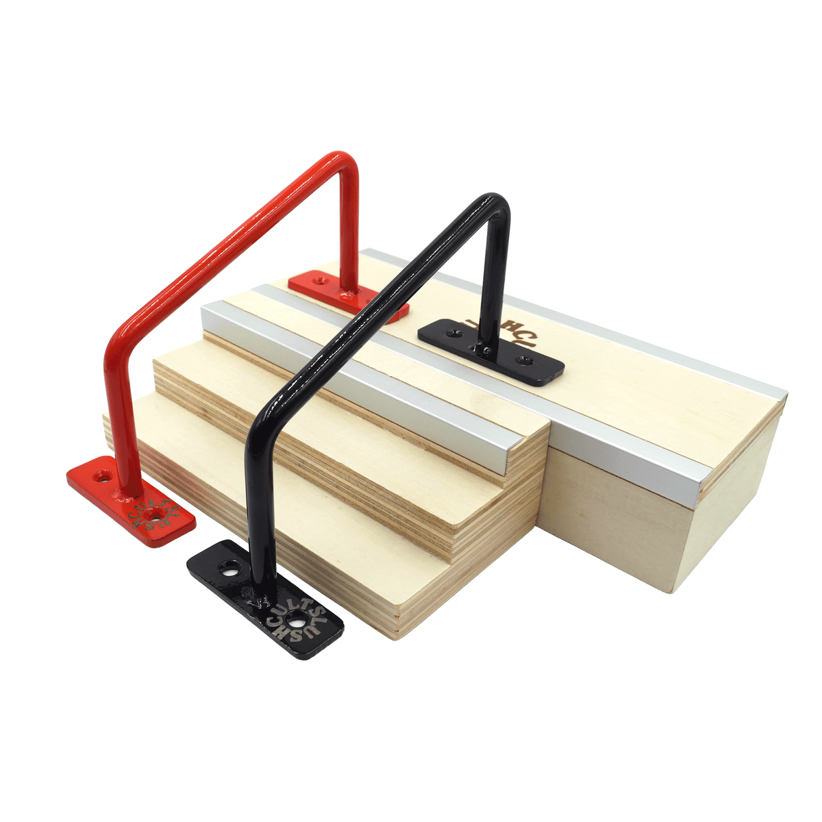 Slushcult D.I.Y. Down Rail (3 Stair) (Orange) Fingerboard Obstacles Slushcult Slushcult