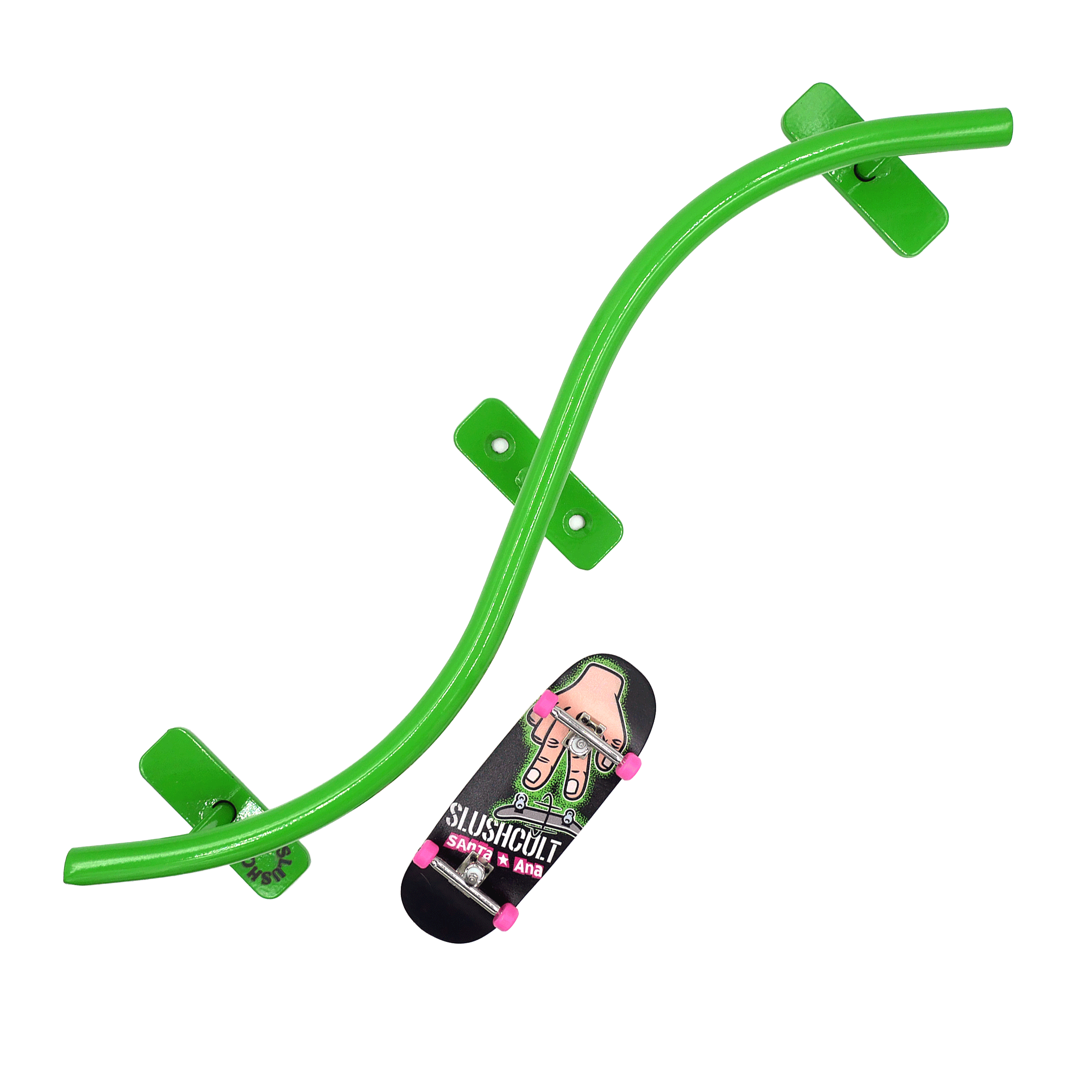 Slushcult "S" Rail (Lime Green) Fingerboard Obstacles Slushcult Slushcult