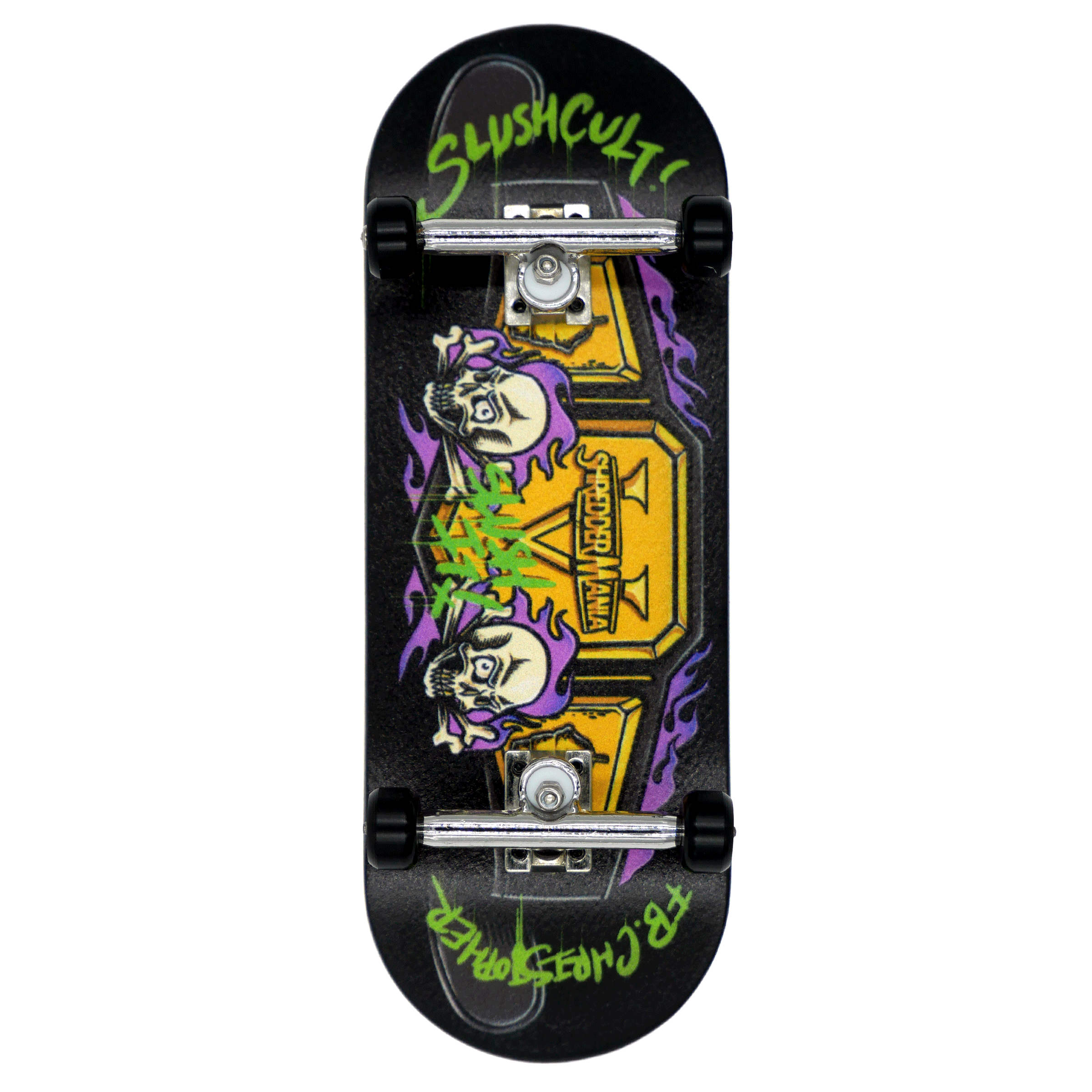 Slushcult Grom Series Fingerboard Complete - Shredder Mania Black Fingerboard Completes Slushcult Slushcult