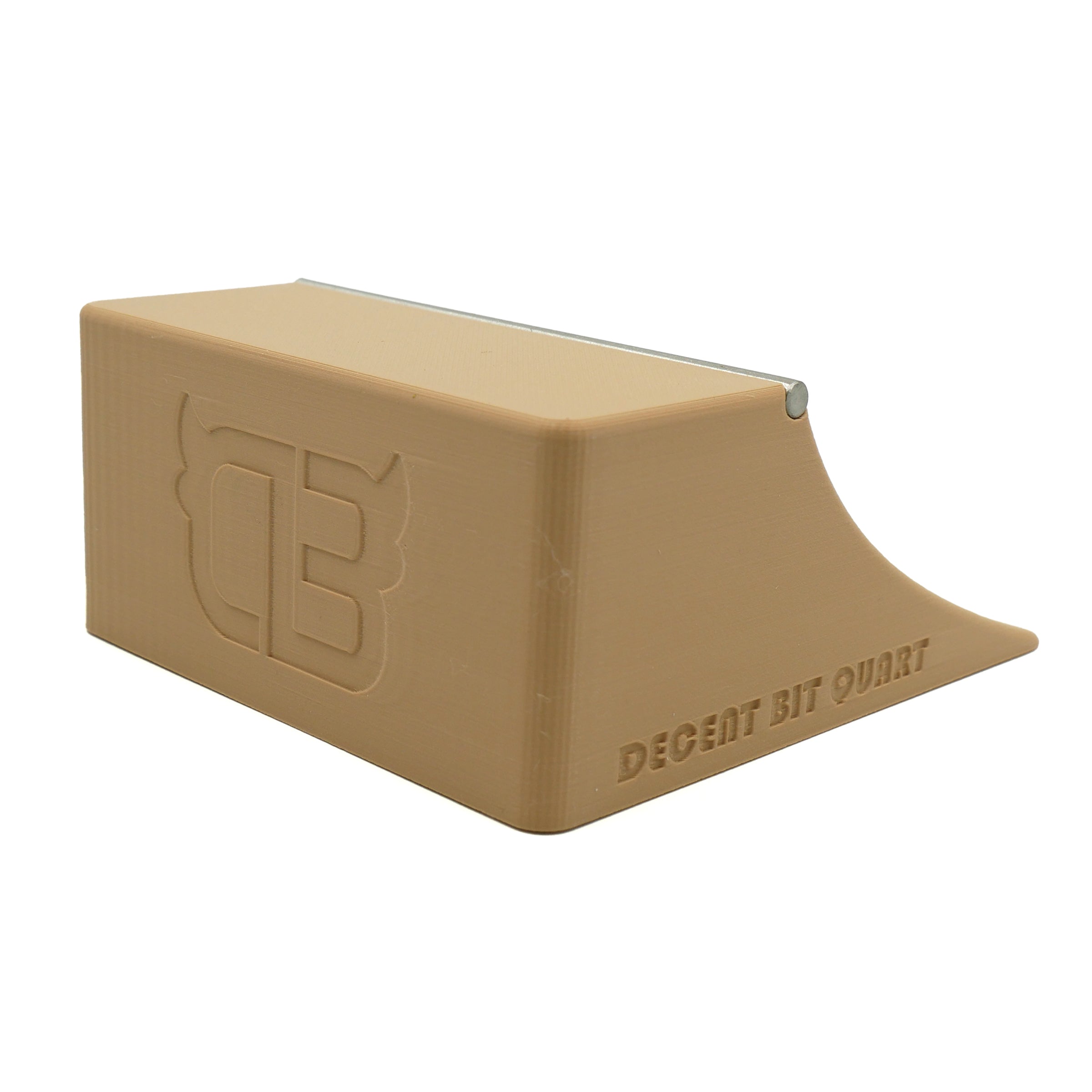 Decent Bit 4" Quarter Pipe (Tan) Fingerboard Obstacles Decent Bit    Slushcult