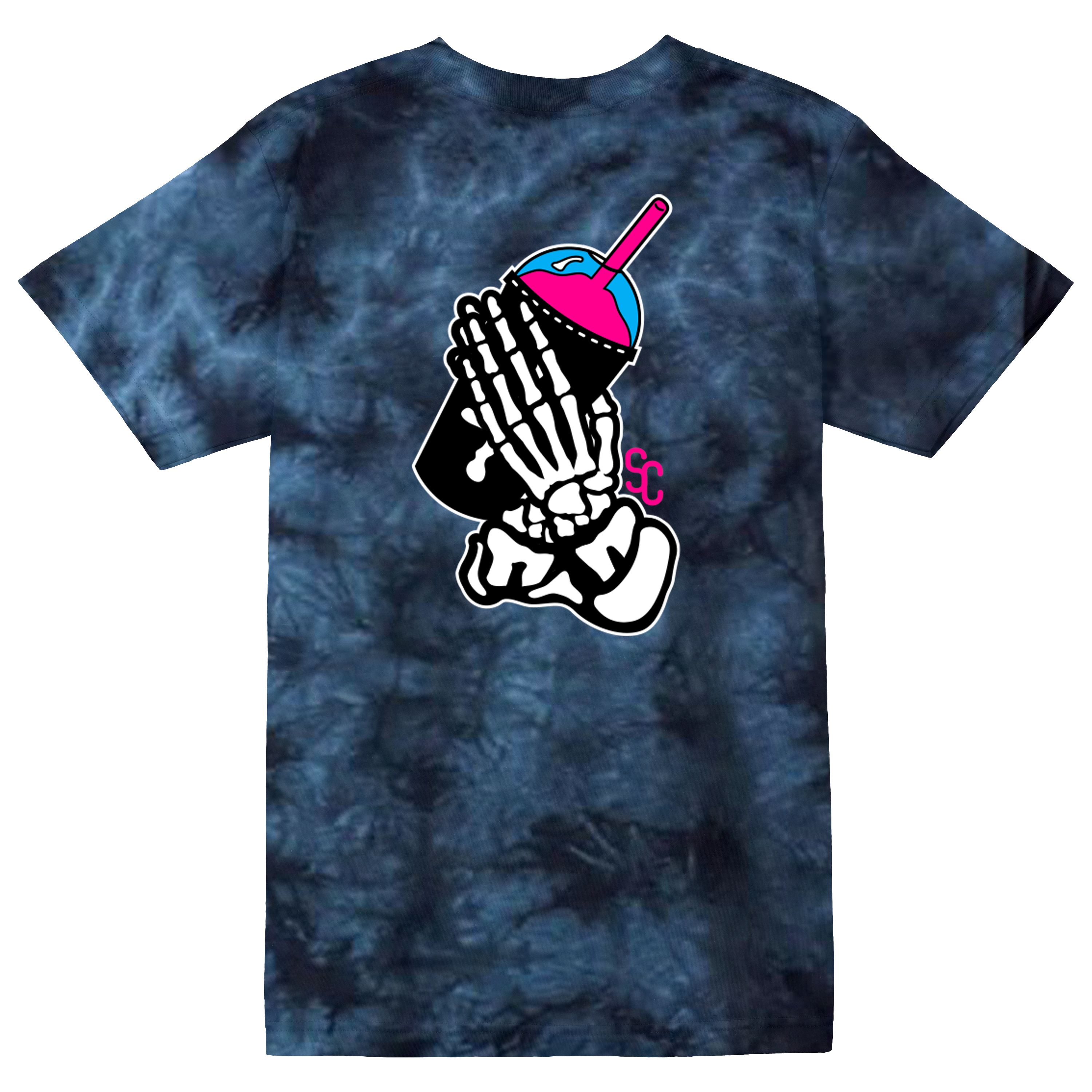 Slushgod Bones Tiedye Tee Black Tees Slushcult    Slushcult