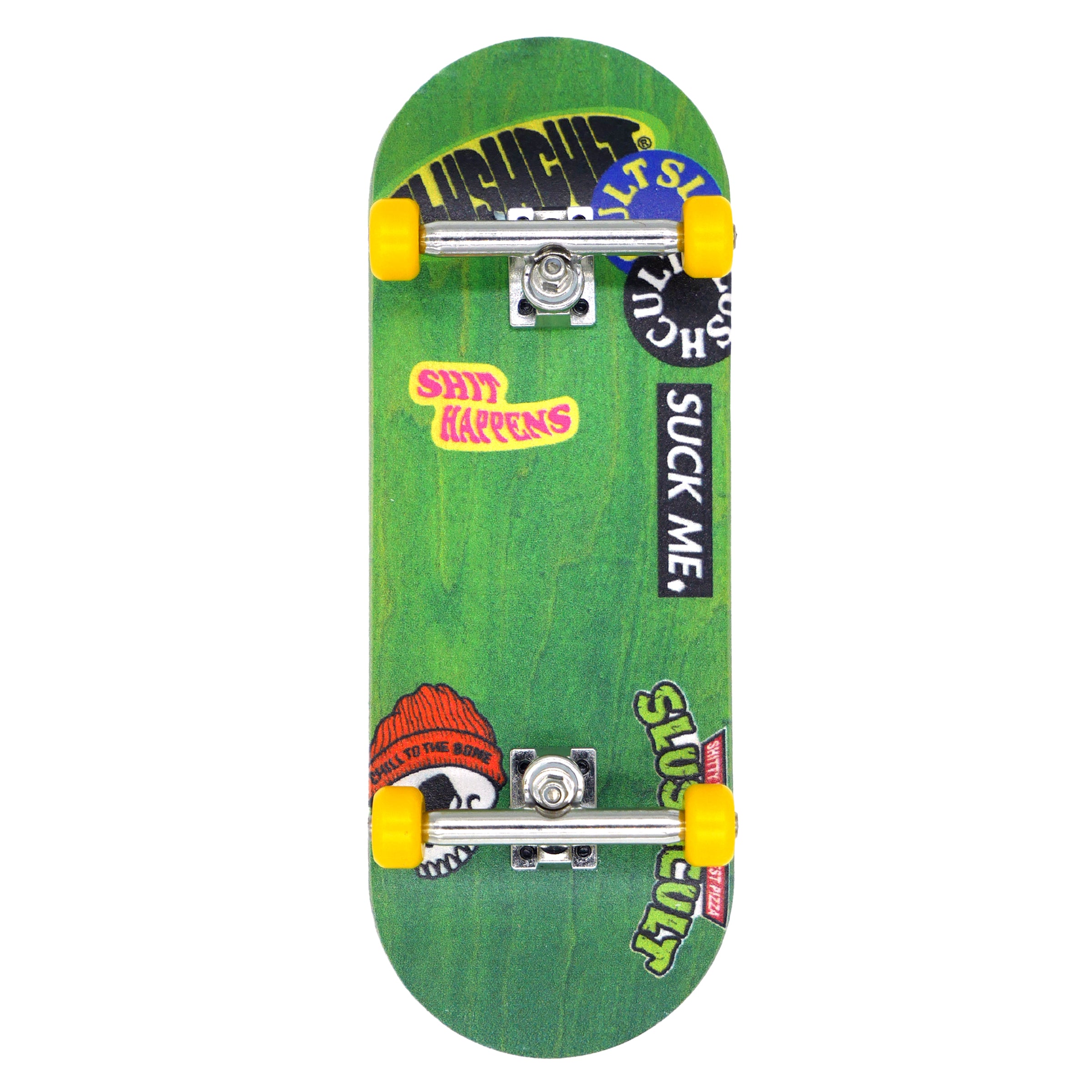 Slushcult Grom Series Fingerboard Complete - Sticker Slap Green Fingerboard Completes Slushcult Slushcult