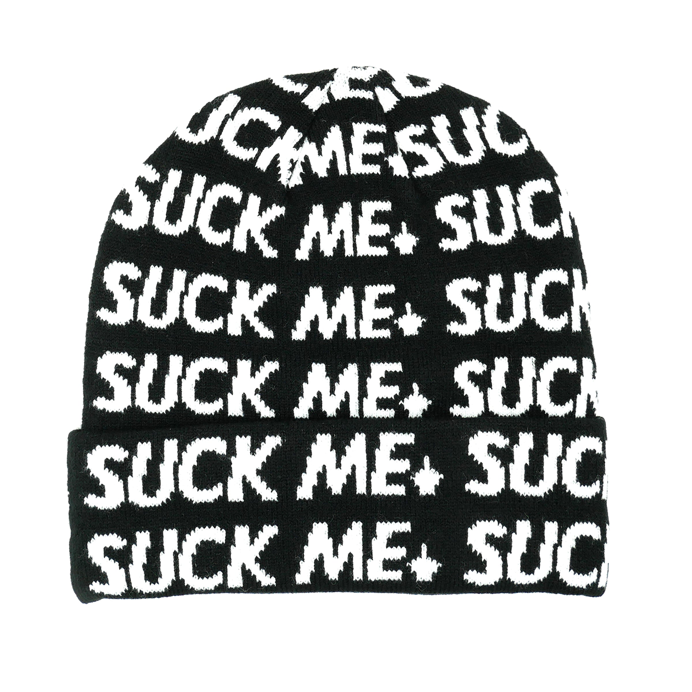 All Over "Suck Me" Fold Beanie Beanies Slushcult Slushcult
