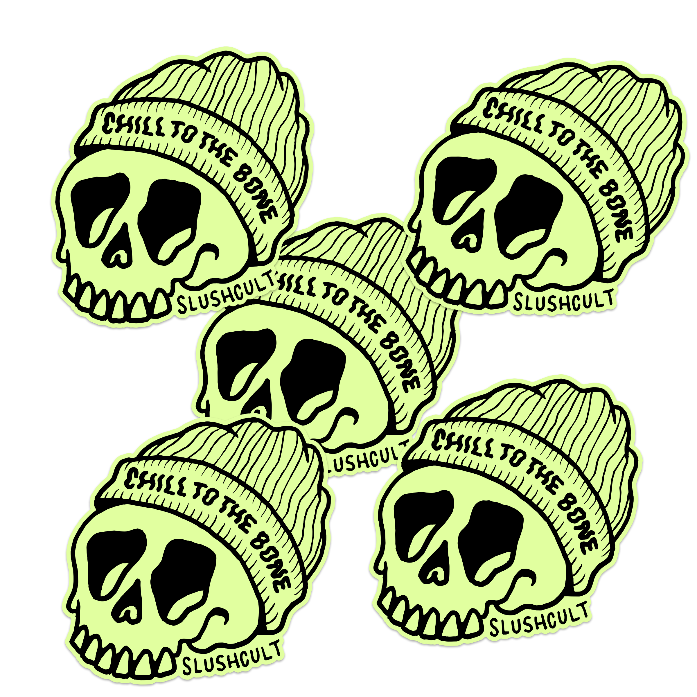 Chill To The Bone Sticker Pack - Glow In The Dark! Sticker Packs Slushcult Slushcult