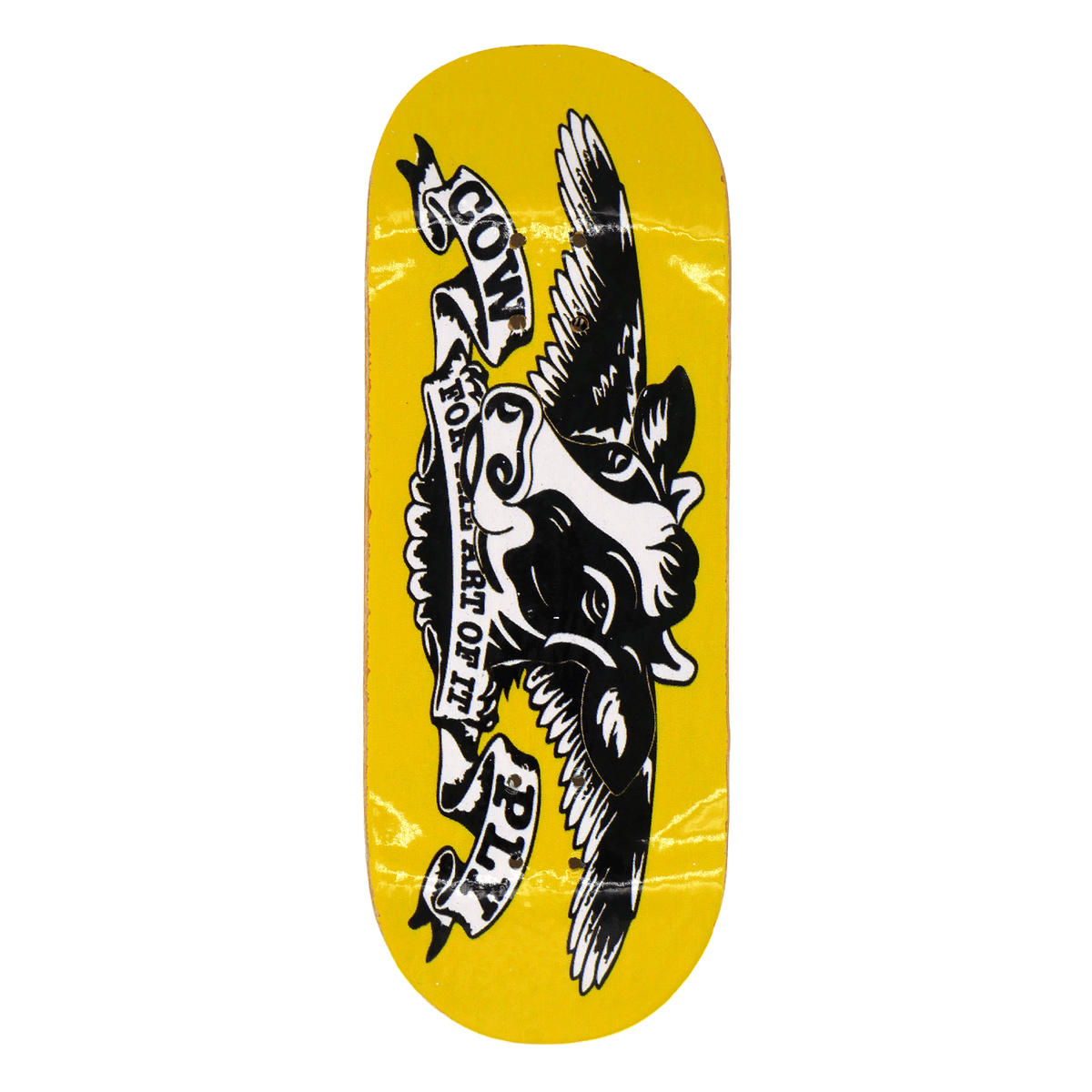 Cowply "Anti Cow" Fingerboard Deck (Yellow) Fingerboard Decks Cowply Slushcult