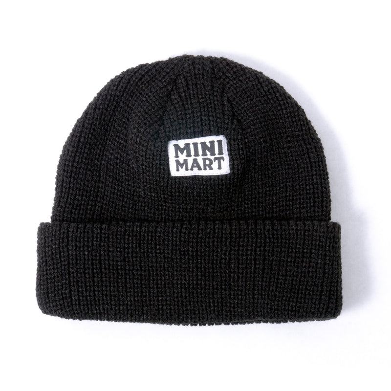 Mini Mart Fold Beanie Black MINI MART ONLINE Slushcult    Slushcult