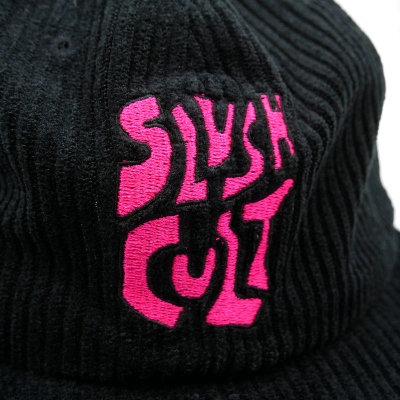 Stacked Corduroy 6 Panel Hat (Black) Headwear Slushcult    Slushcult