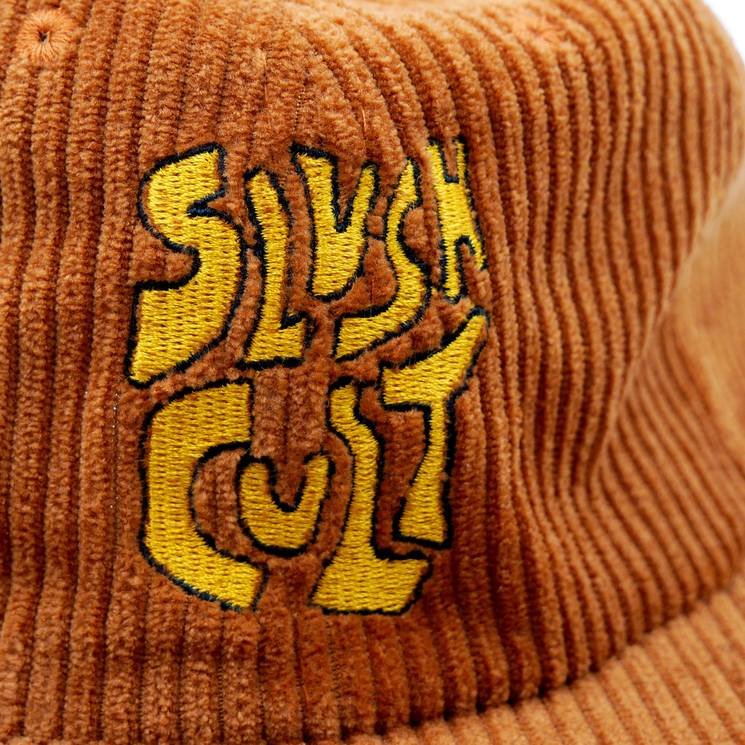 Stacked Logo Corduroy 6 Panel Hat (Orange) Headwear Slushcult    Slushcult