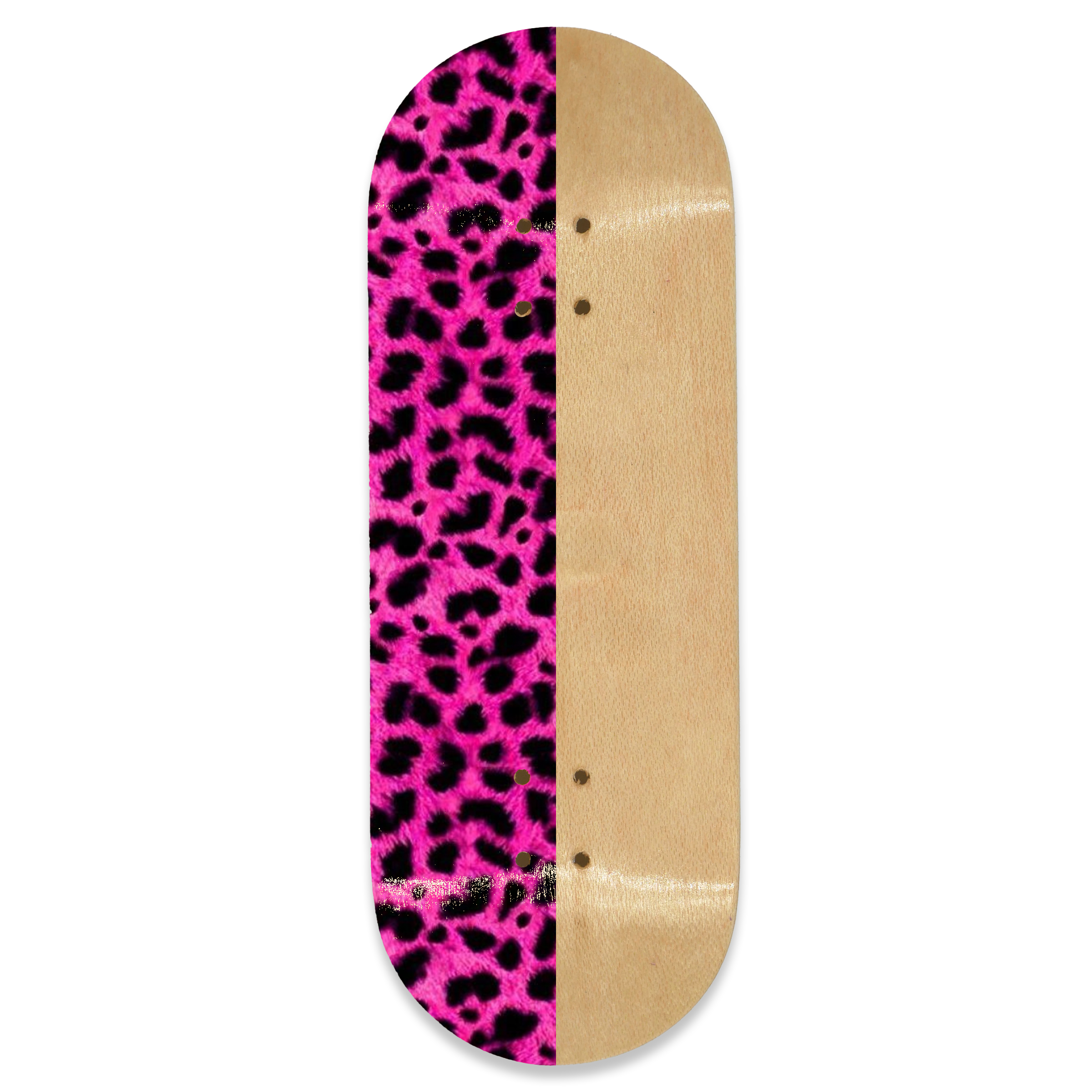 Awful "Pink Leopard Split" Fingerboard Deck Fingerboard Decks Awful Fingerboards Slushcult