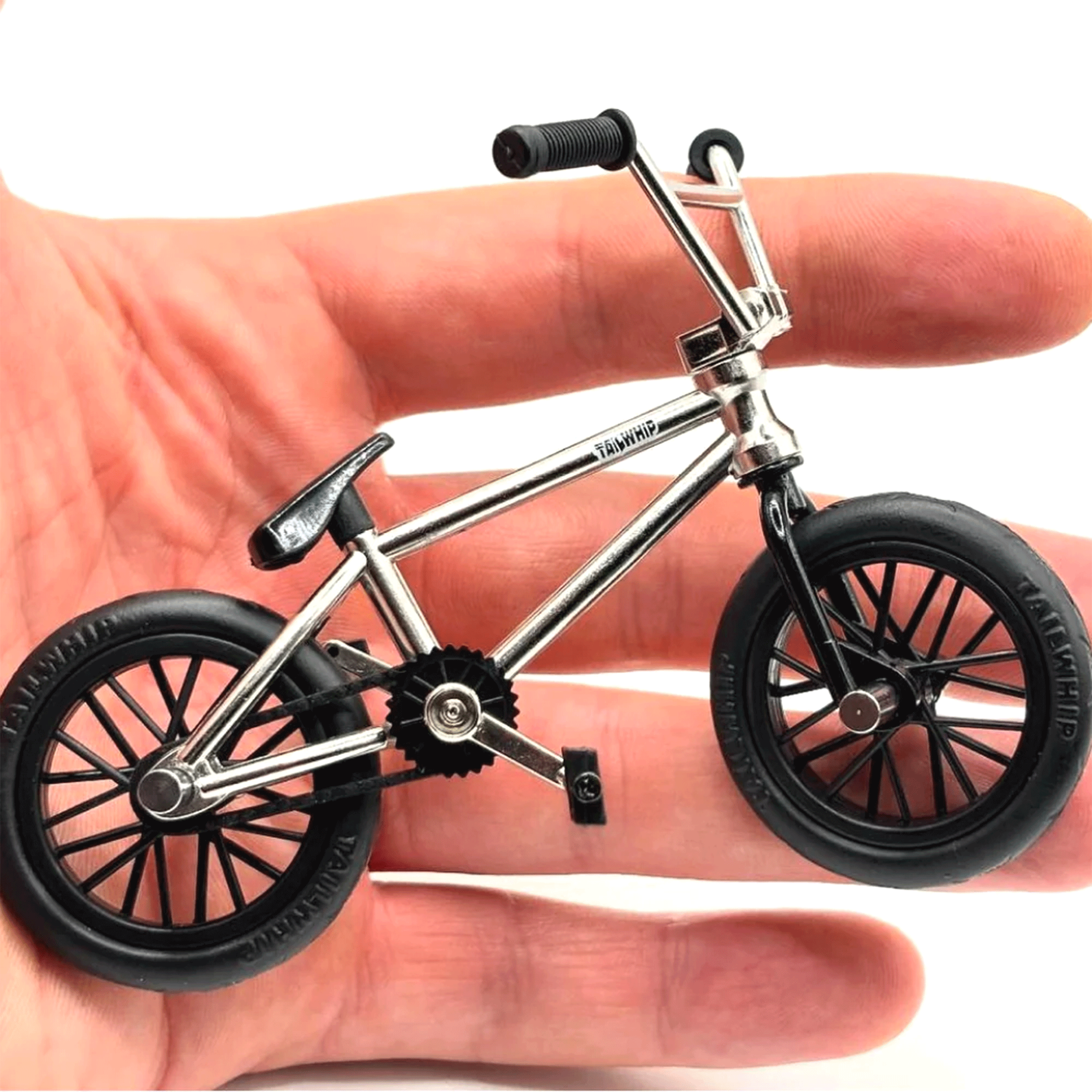 Tail Whip Finger BMX Complete (Chrome/Sliver) Finger BMX Tail Whip Toys Slushcult