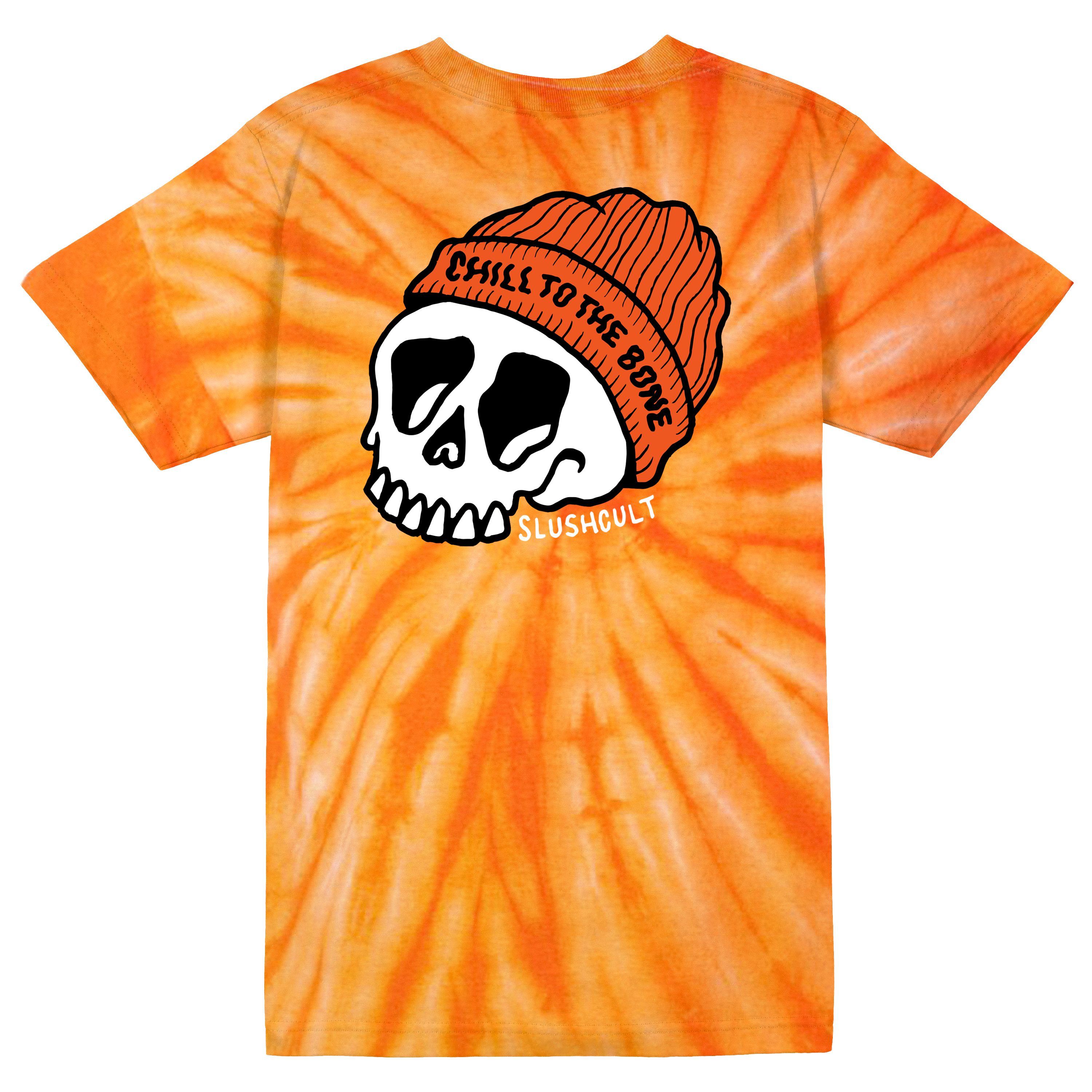 Chill To The Bone Tiedye Tee Orange Tees Slushcult    Slushcult