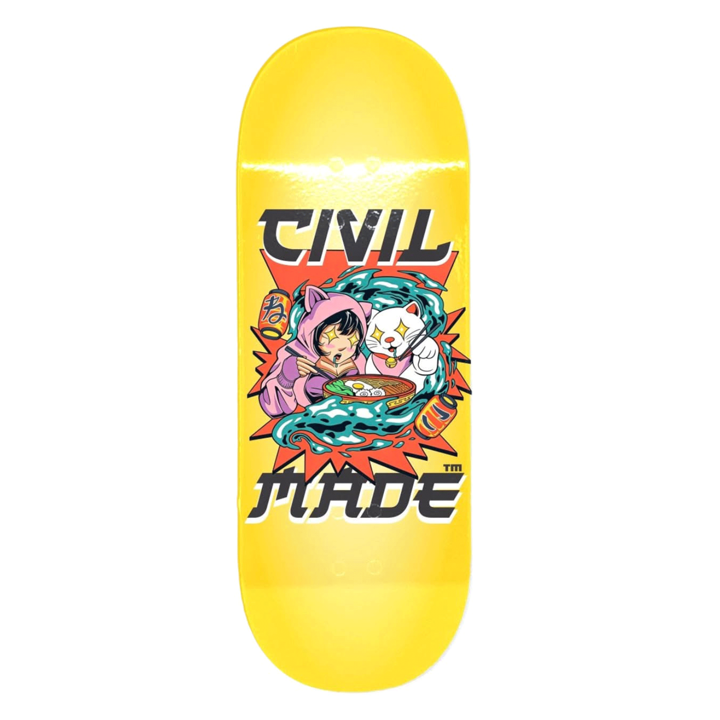 Civilmade "Cat Vs Ramen" Fingerboard Deck