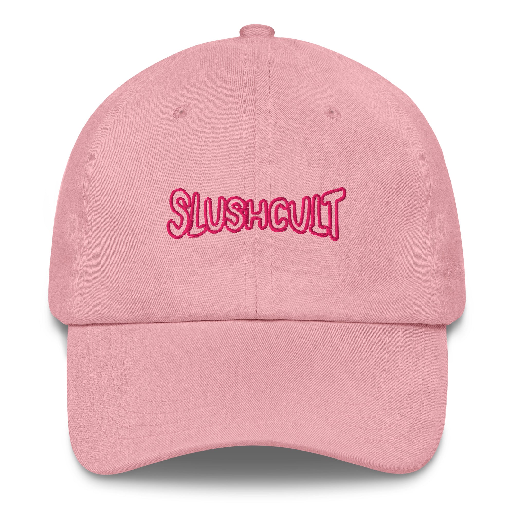 WARPED LOGO 3D PUFF EMBROIDERY DAD HAT Slushcult Pink Slushcult