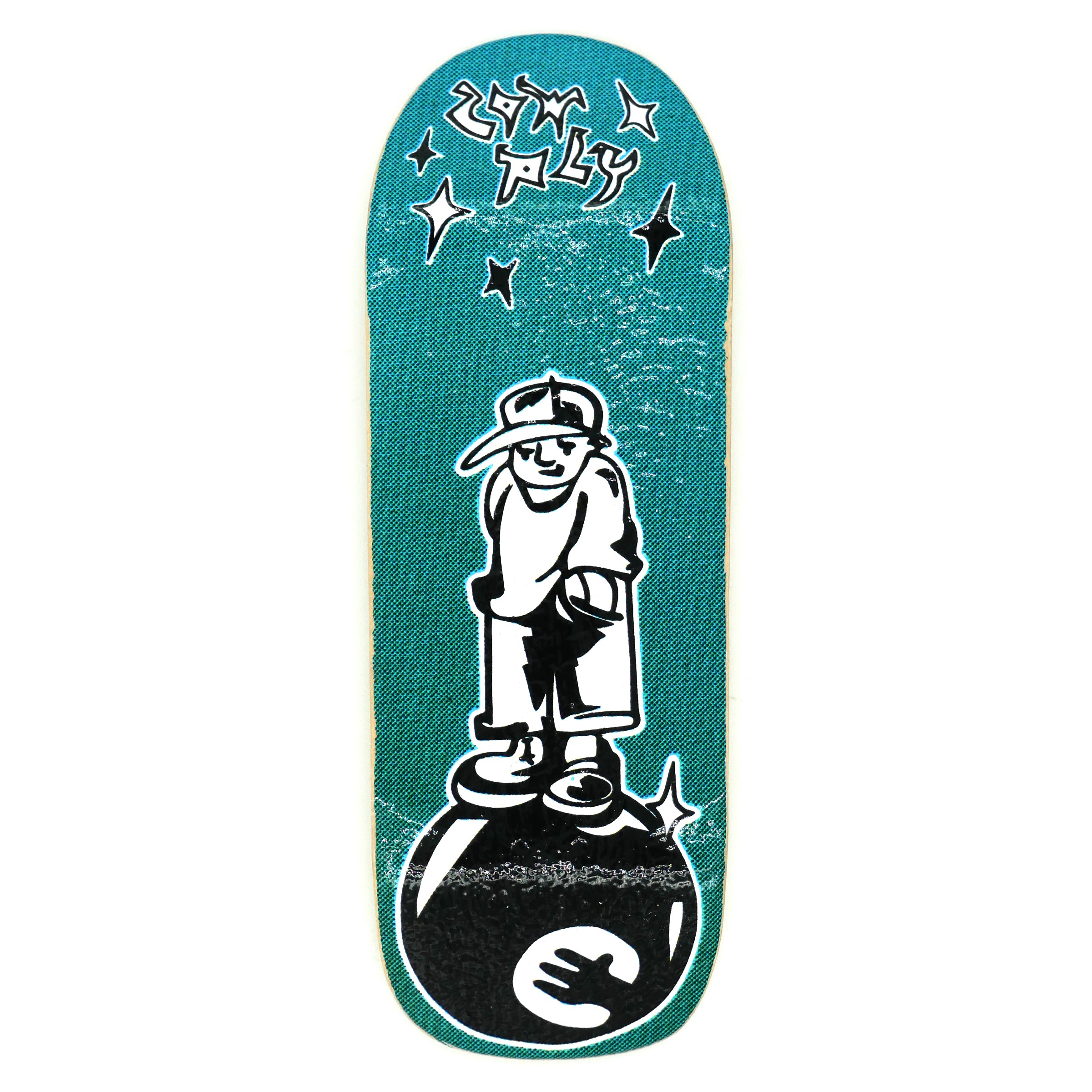 Cowply "8-Ball Teal" Fingerboard Deck MINI Skate Shop Cowply    Slushcult