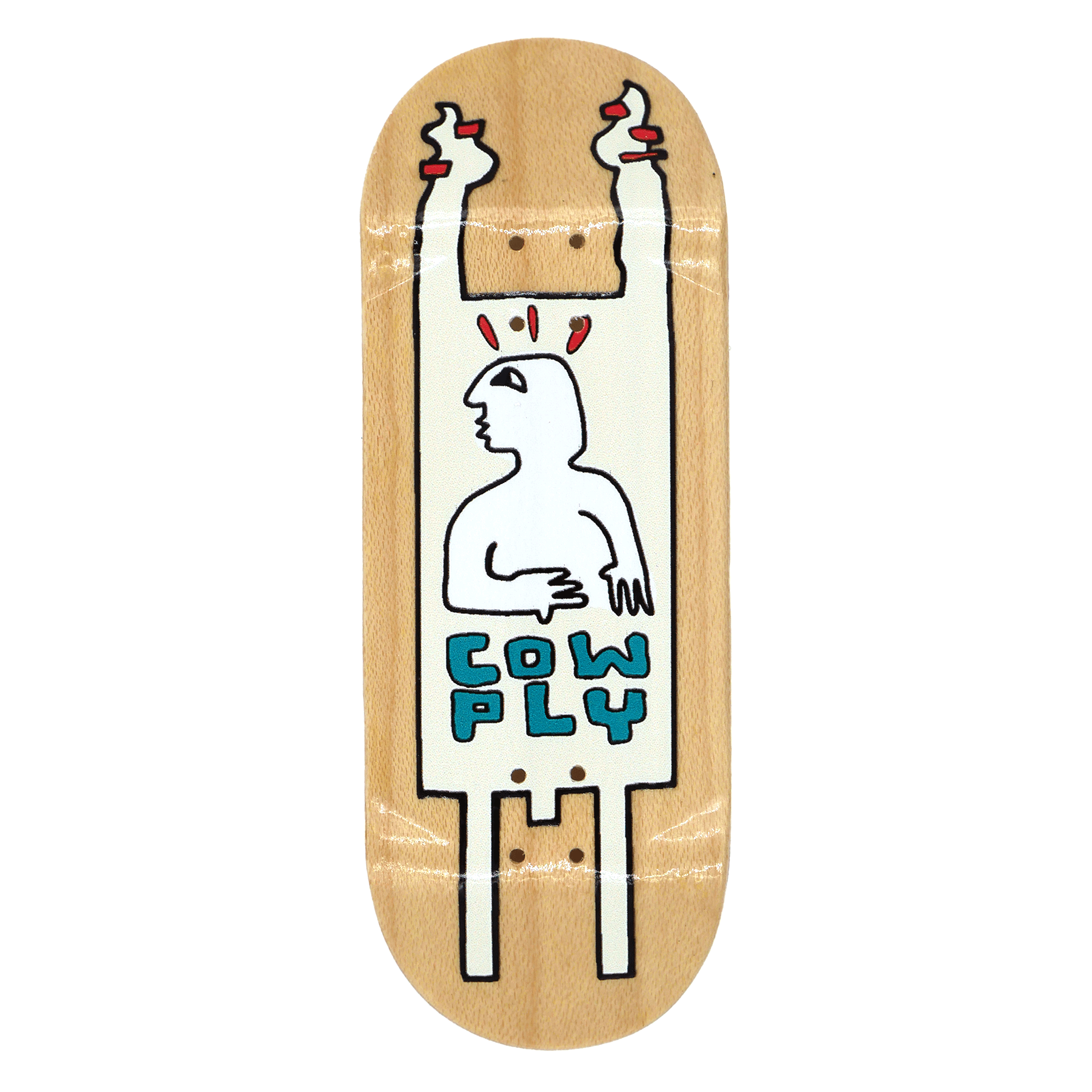 Cowply "Tripod" Fingerboard Deck (Clear) Fingerboard Decks Cowply Slushcult