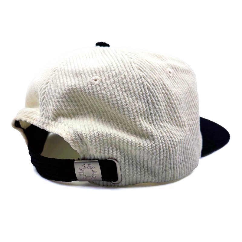 Shining Star Corduroy 5 Panel Hat (Cream/Black) Headwear Slushcult    Slushcult