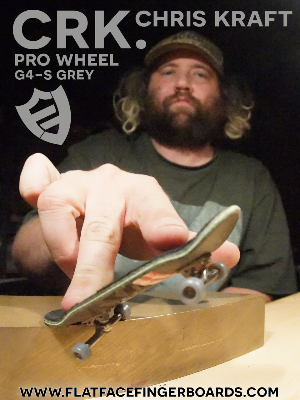Flatface G4 Wheels "Chris Kraft Pro" Wheels - G4-S Grey Fingerboard Wheels Flatface Slushcult