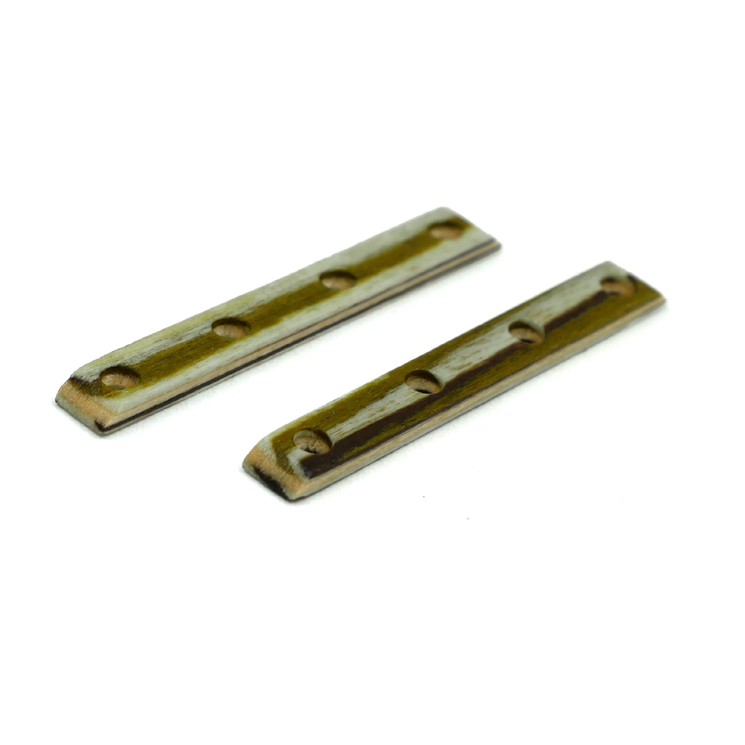 Monorails Wooden Fingerboard Board Rails (Olive Zebrawood) Fingerboard Obstacles Monorails Classic Screws   Slushcult