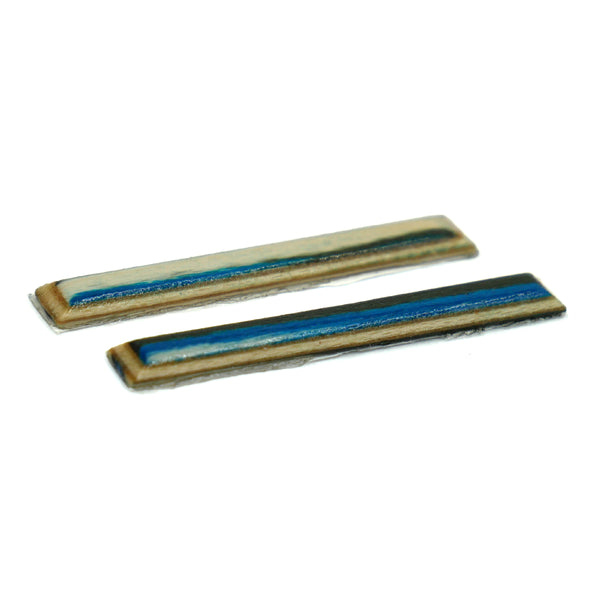 Monorails Wooden Fingerboard Board Rails (Blue Zebrawood) MINI Skate Shop Monorails Adhesive (No Screws)   Slushcult