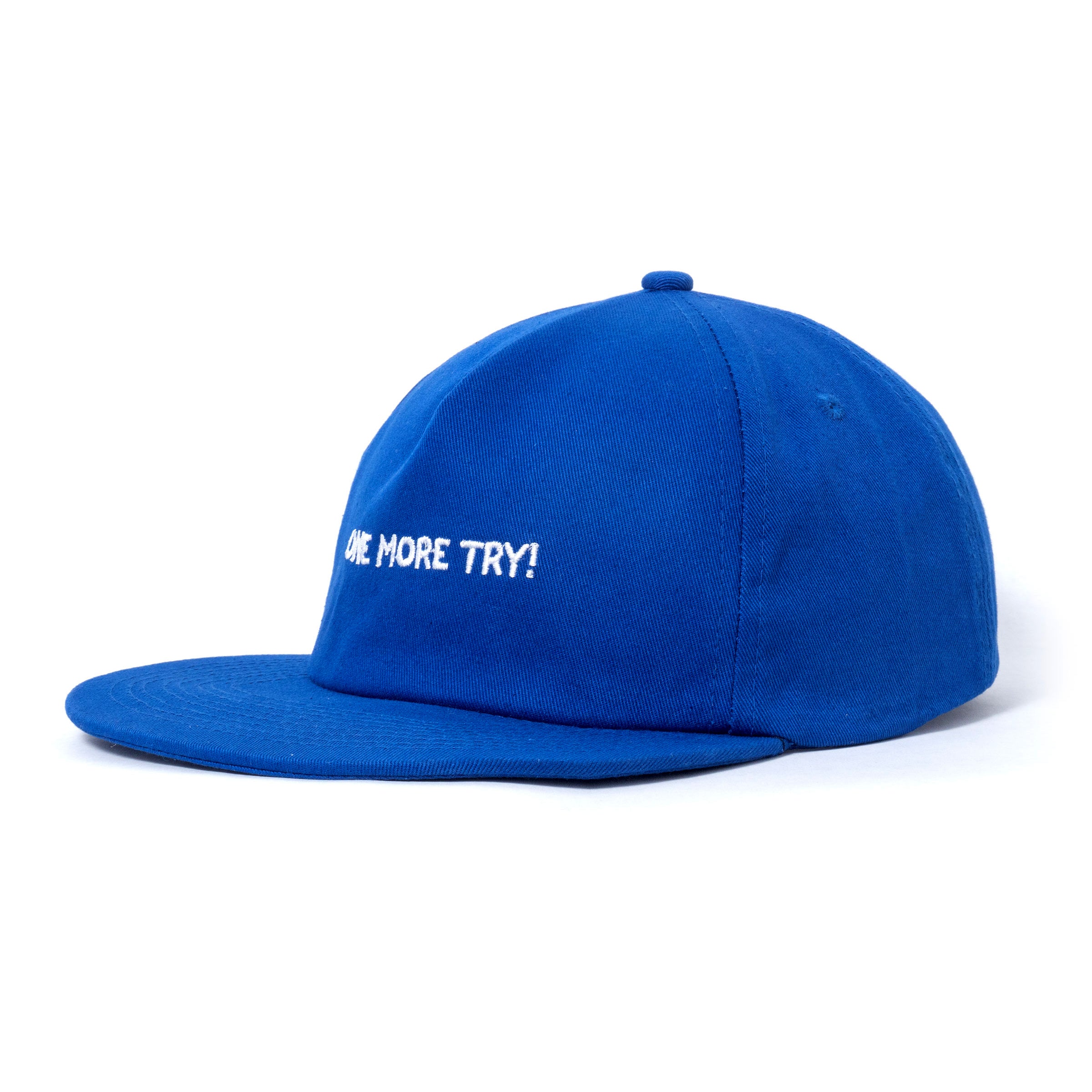 One More Try Cotton 5 Panel Hat (Blue) Headwear Slushcult    Slushcult
