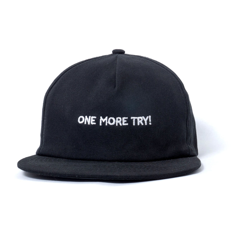 One More Try Cotton 5 Panel Hat (Black) Headwear Slushcult    Slushcult