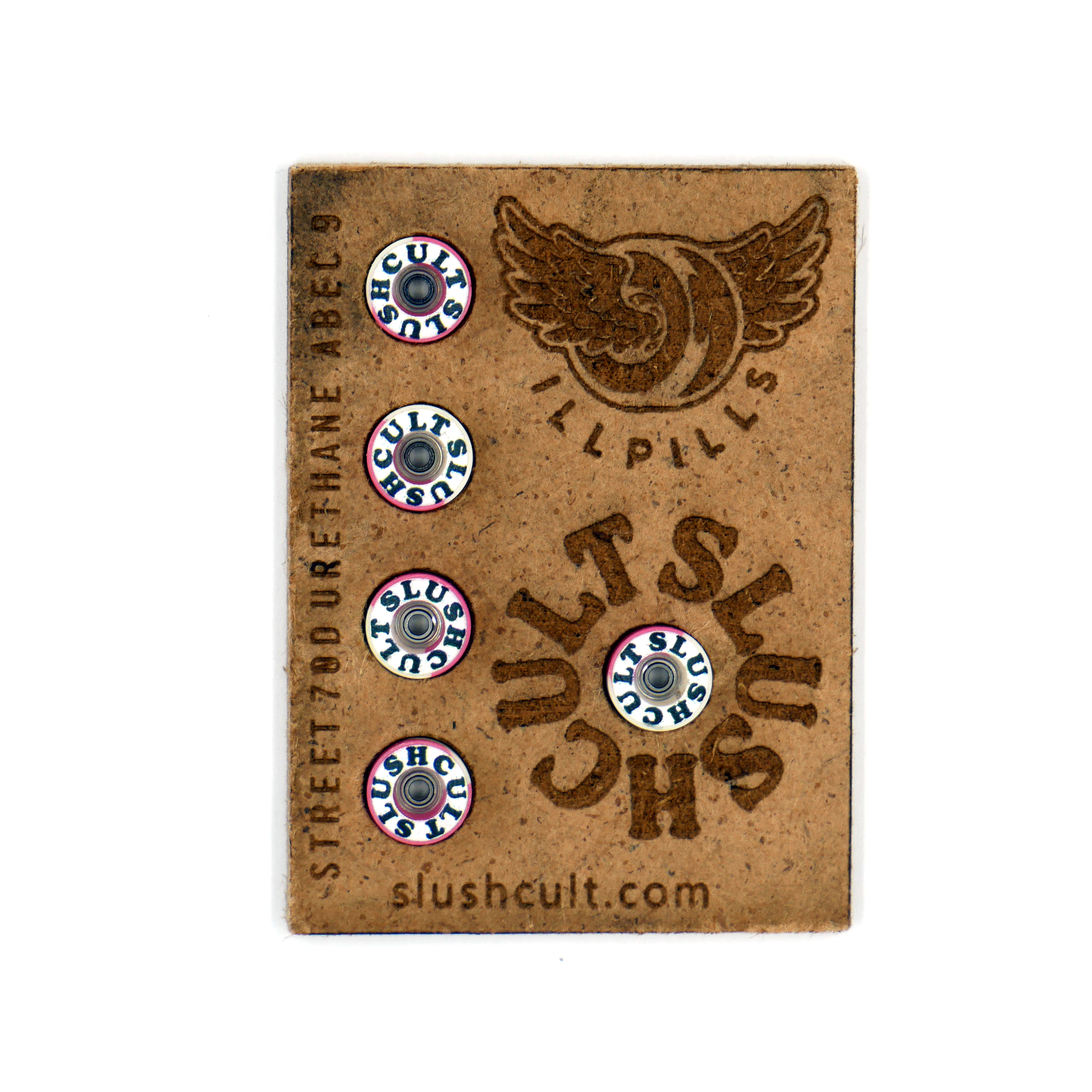 Slushcult x illpills Street Shape Graphic Wheels (Pink/White) Fingerboard Wheels dirty fb Slushcult