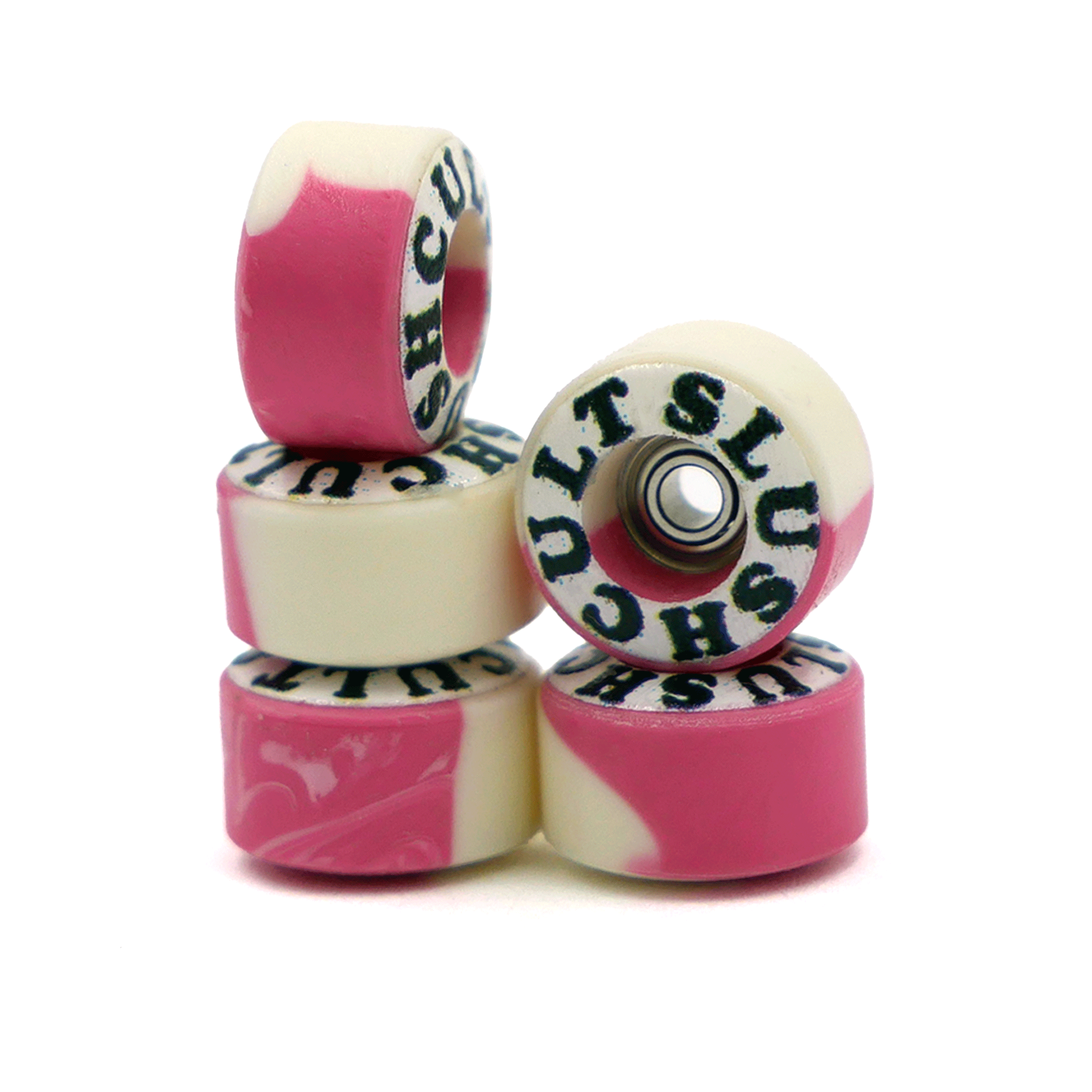 Slushcult x illpills Street Shape Graphic Wheels (Pink/White) Fingerboard Wheels dirty fb Slushcult