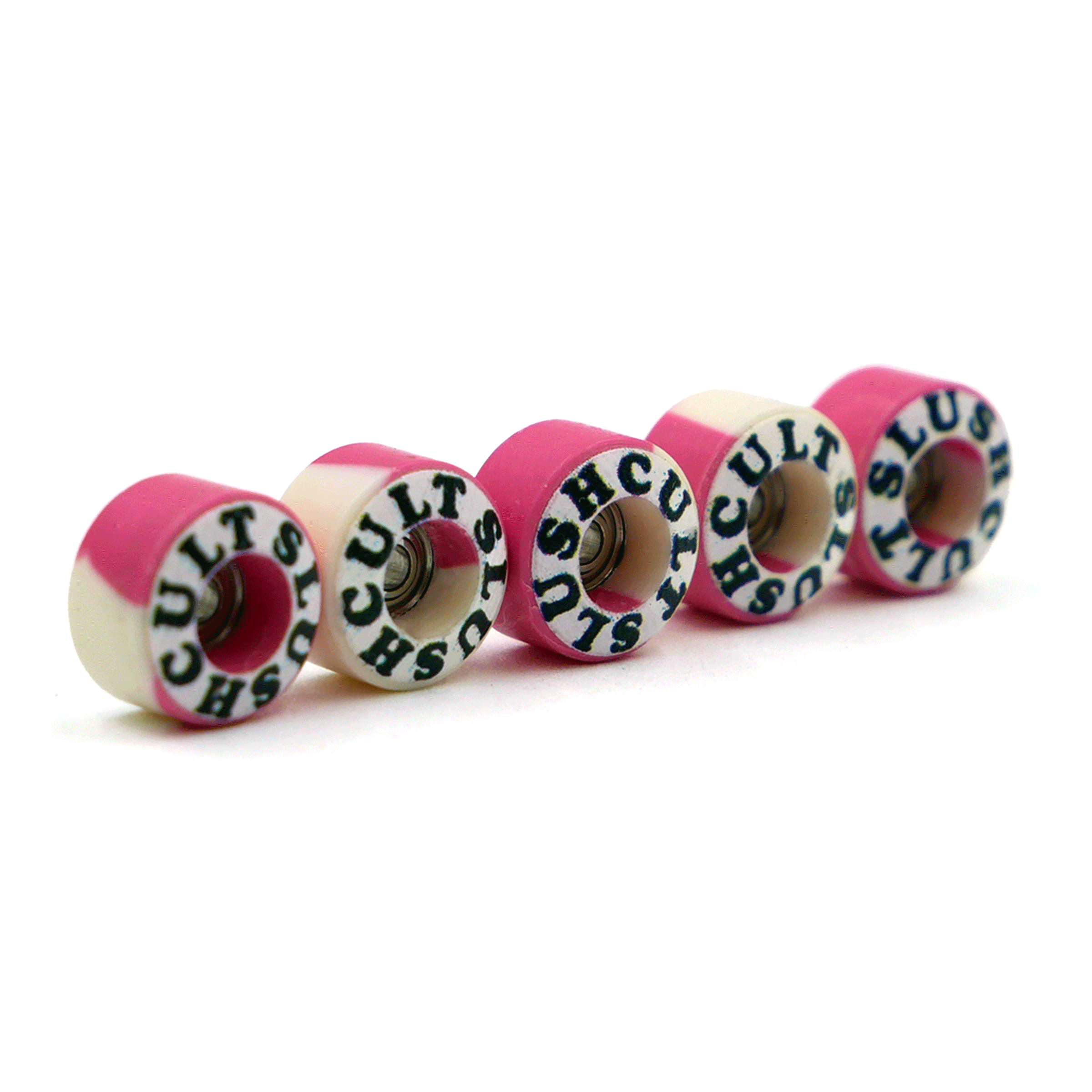 Slushcult x illpills Street Shape Graphic Wheels (Pink/White) Fingerboard Wheels dirty fb Slushcult