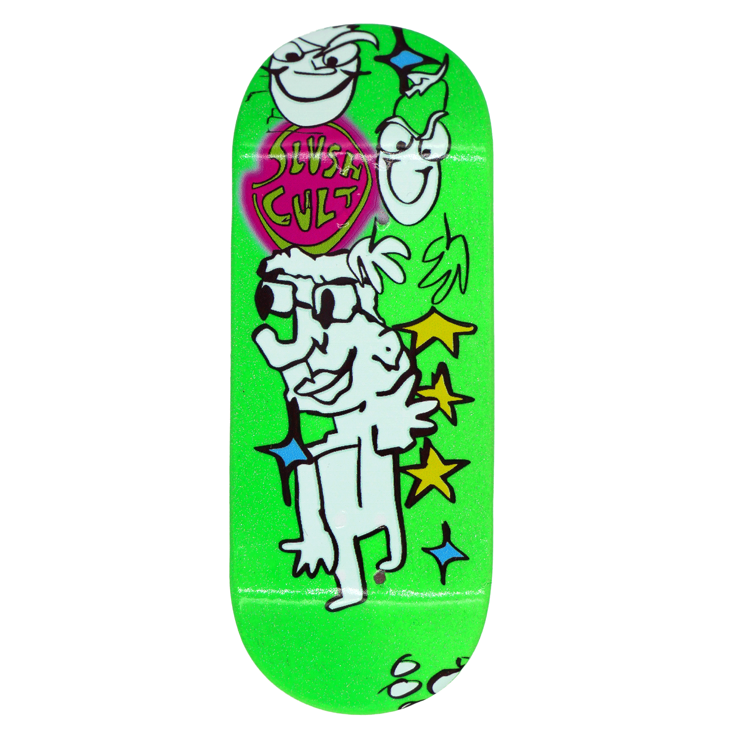 FB CON Exclusive Slushcult Custom Paint Dip Fingerboard Deck Slushcult x DK Decks Slushcult Glitter Green 30mm Slushcult