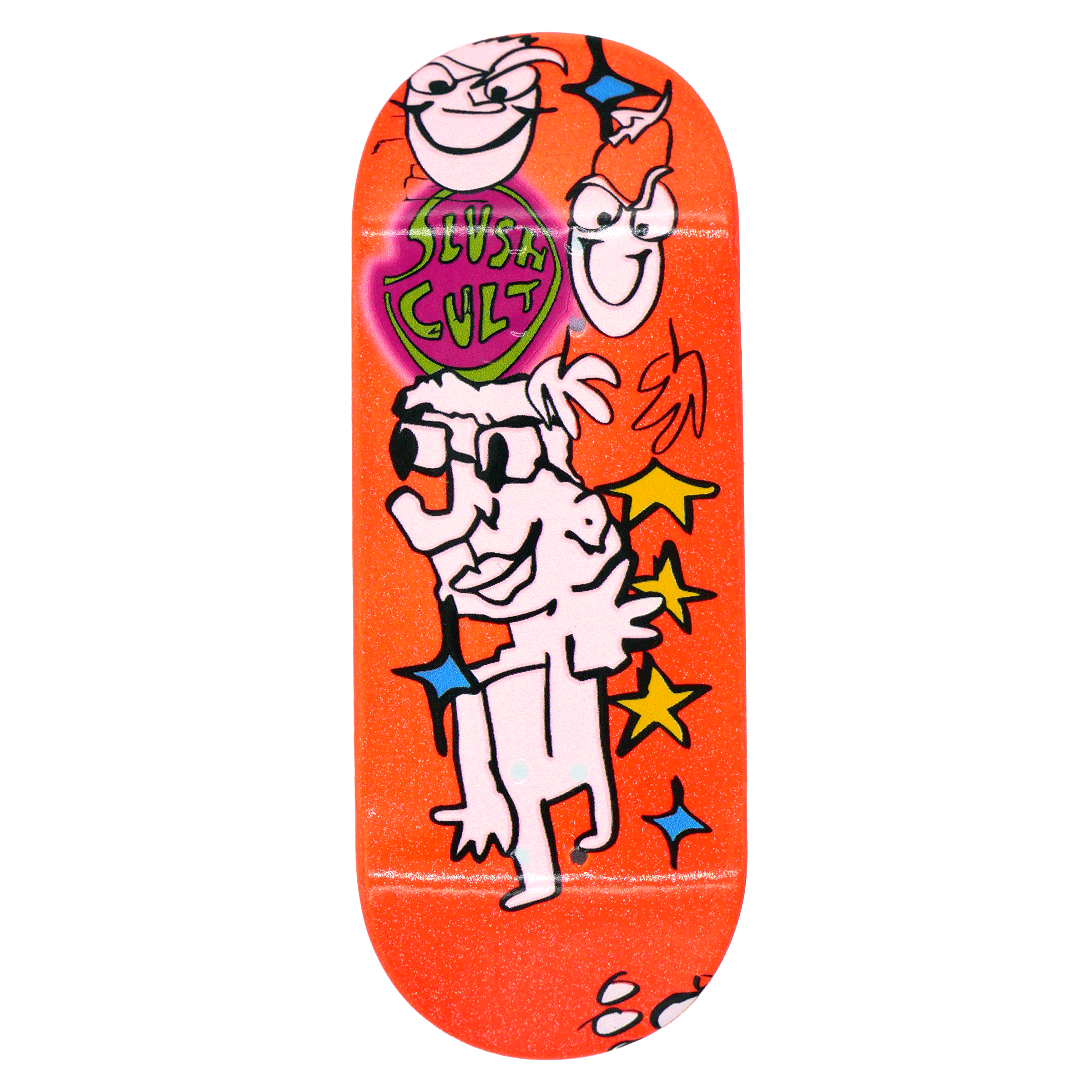 FB CON Exclusive Slushcult Custom Paint Dip Fingerboard Deck Slushcult x DK Decks Slushcult Glitter Orange 30mm Slushcult