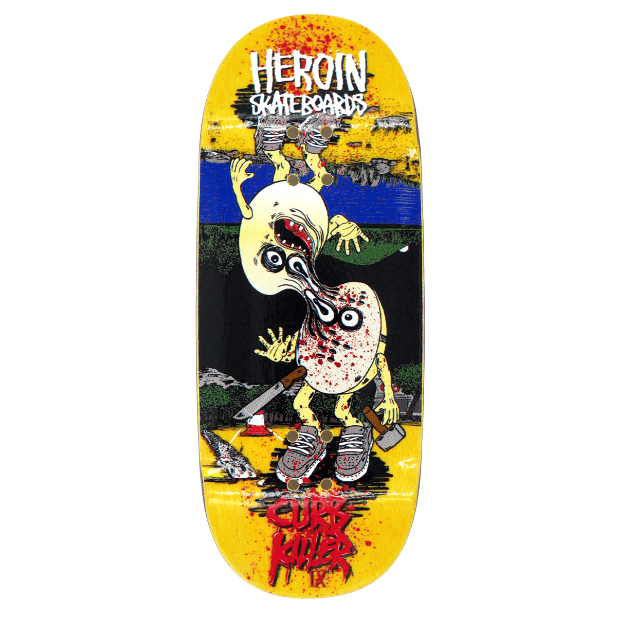 Chems x Heroin Skateboards "Curb Killer" Fingerboard Deck (Random Color) Fingerboard Decks chems Slushcult