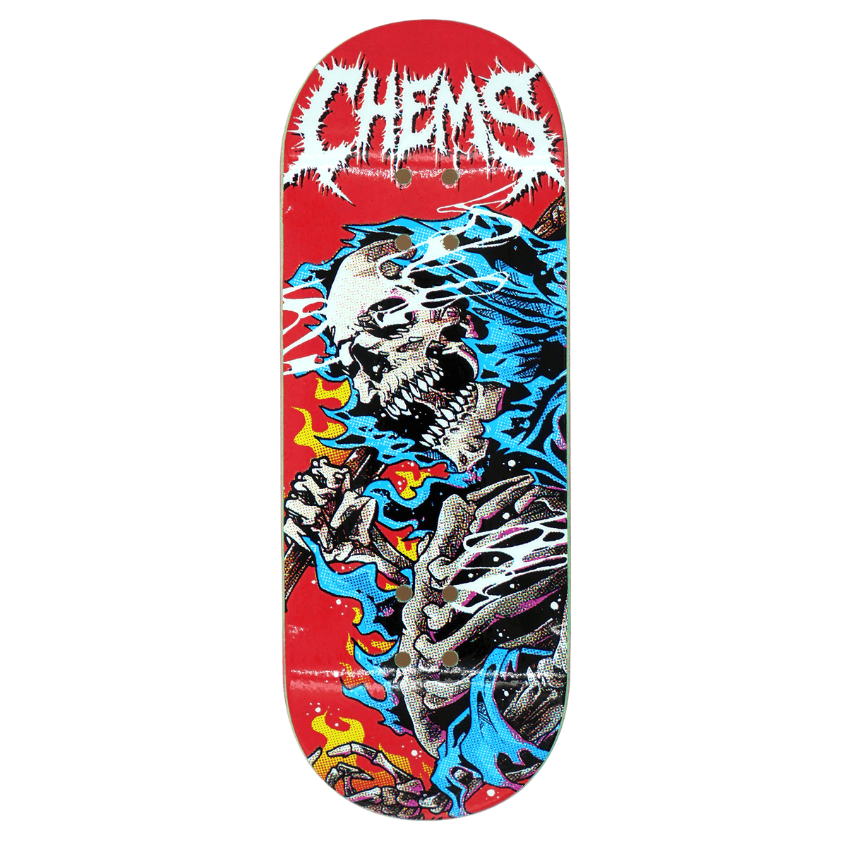 Chems "Blue Fire Grim" Fingerboard Deck Fingerboard Decks chems Slushcult