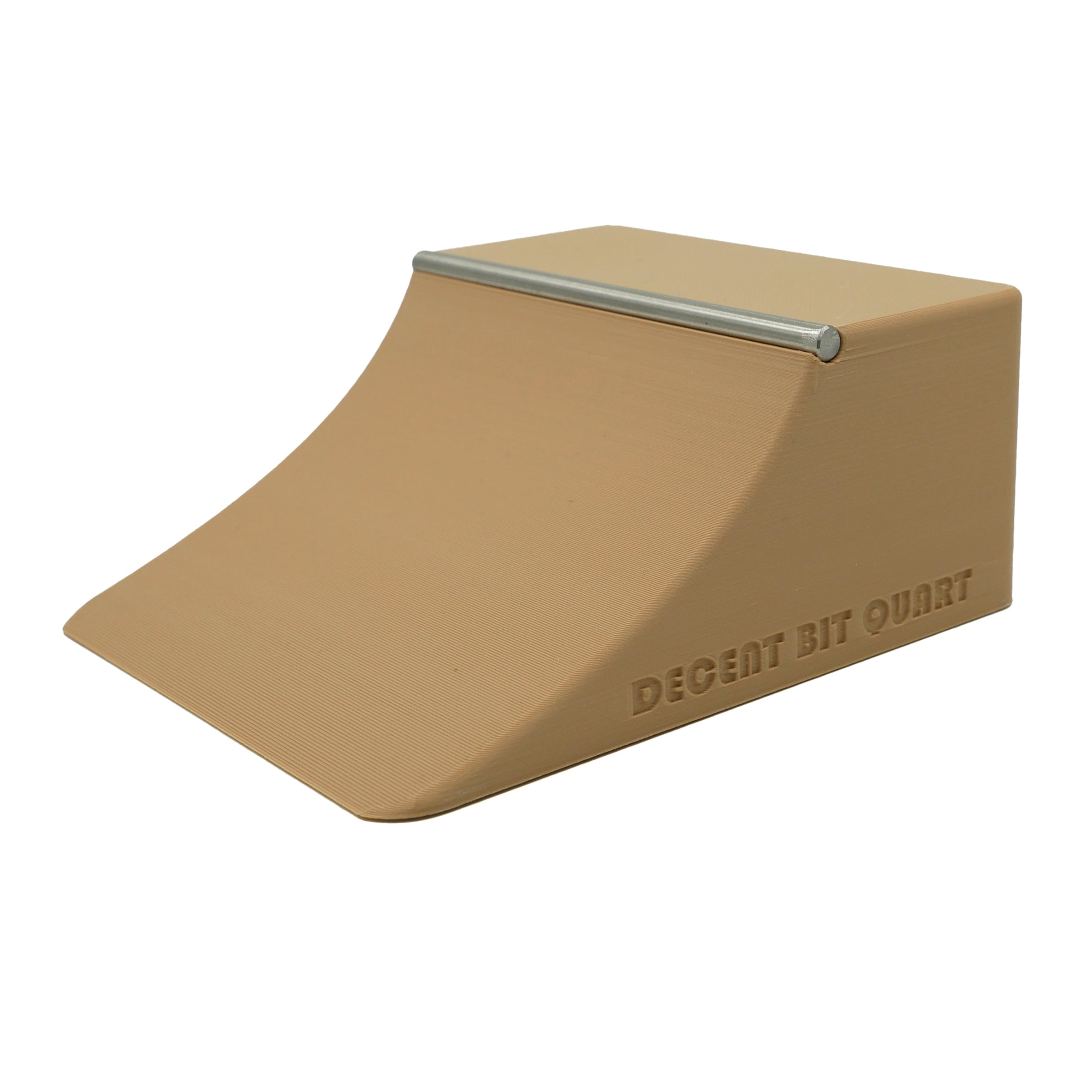 Decent Bit 4" Quarter Pipe (Tan) Fingerboard Obstacles Decent Bit    Slushcult