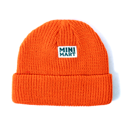 Mini Mart Fold Beanie Hunter Orange Headwear Slushcult    Slushcult