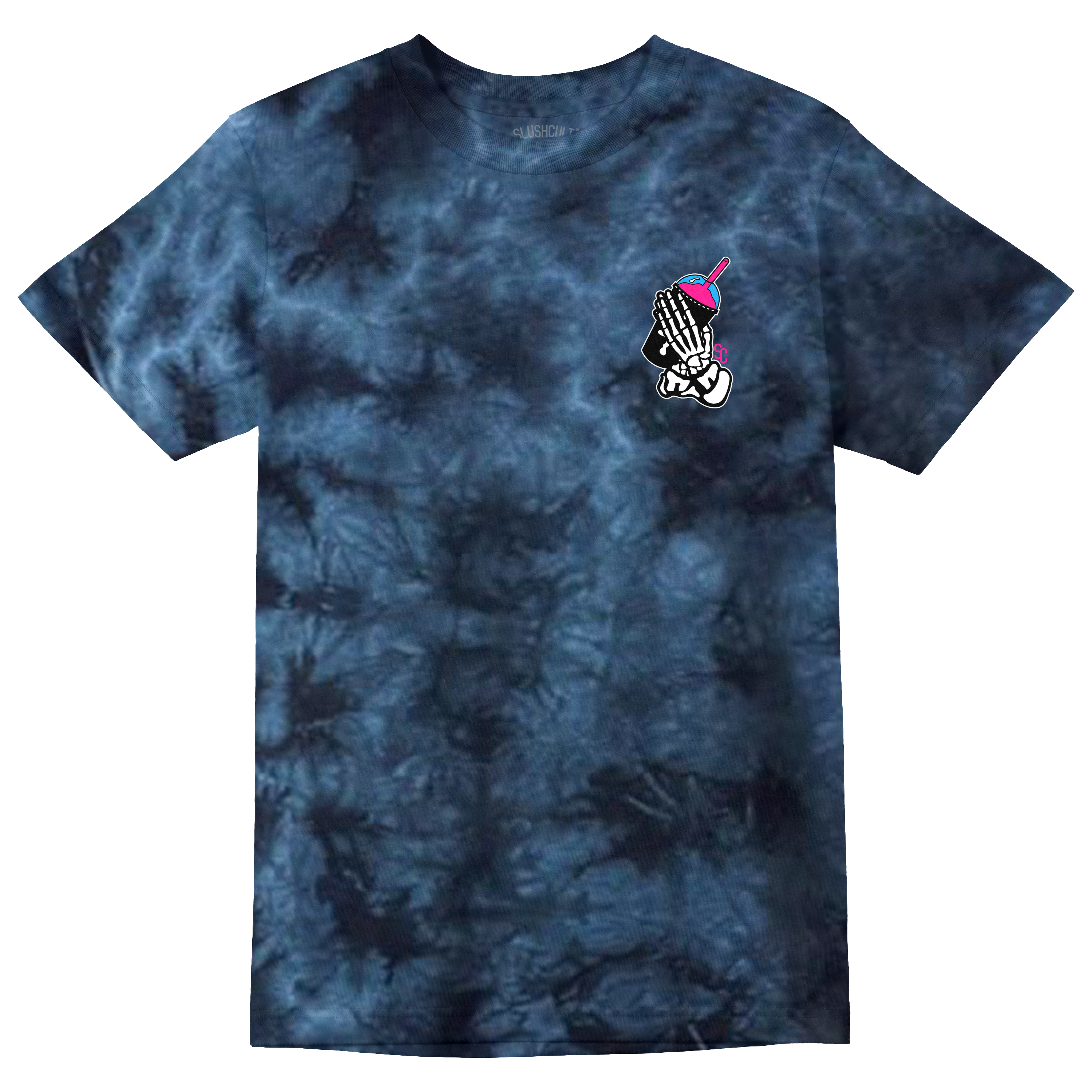 Slushgod Bones Tiedye Tee Black Tees Slushcult    Slushcult