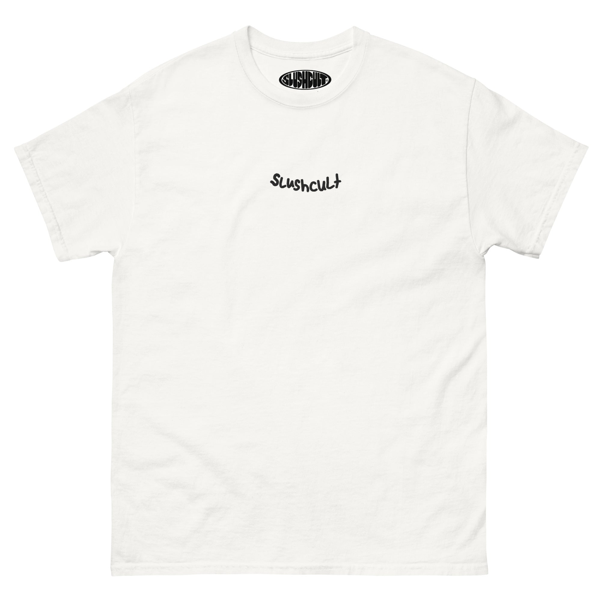 SCRIBBLE EMBROIDERED TEE Tees Slushcult White S Slushcult