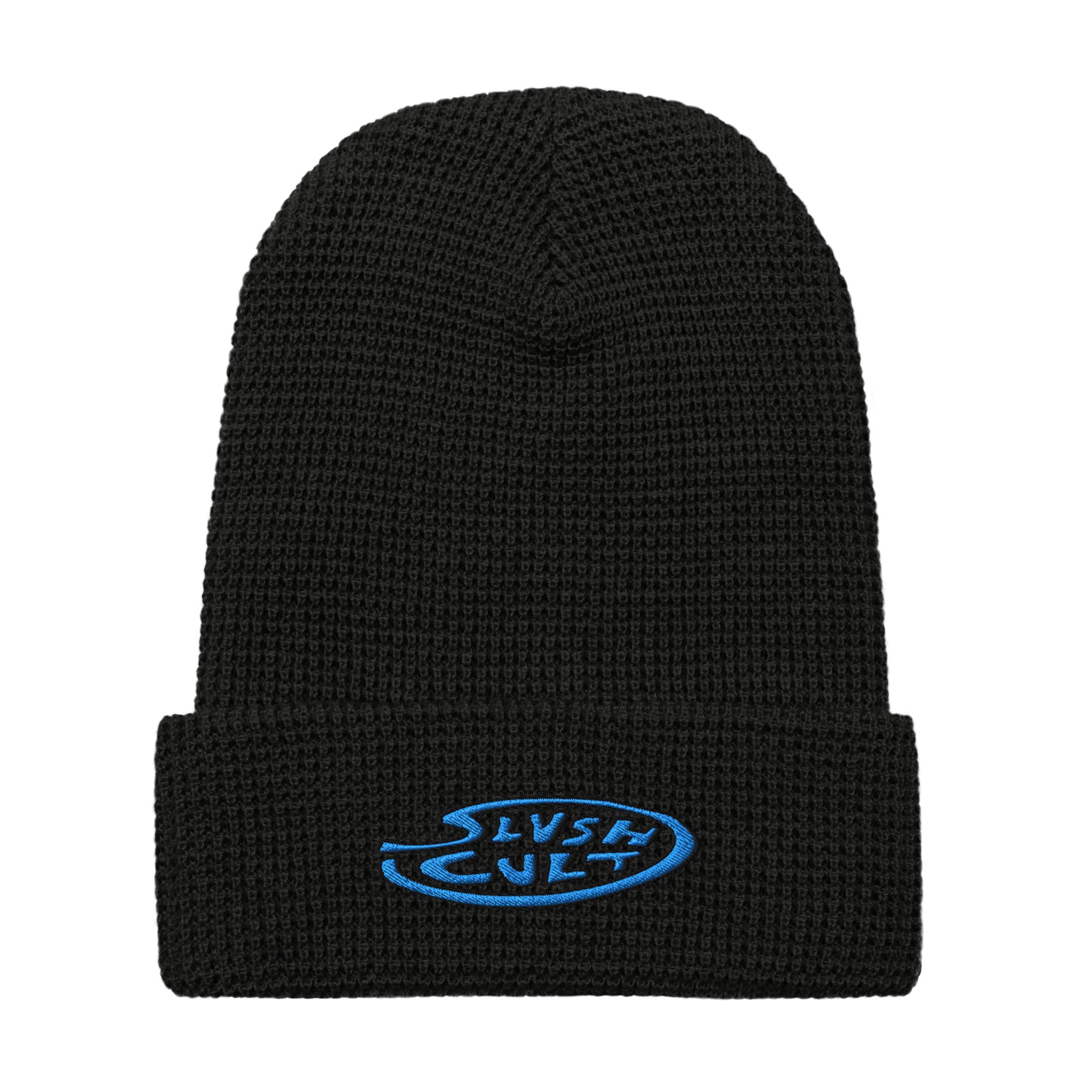 "Around The Block" Waffle beanie Beanies Slushcult Black Slushcult