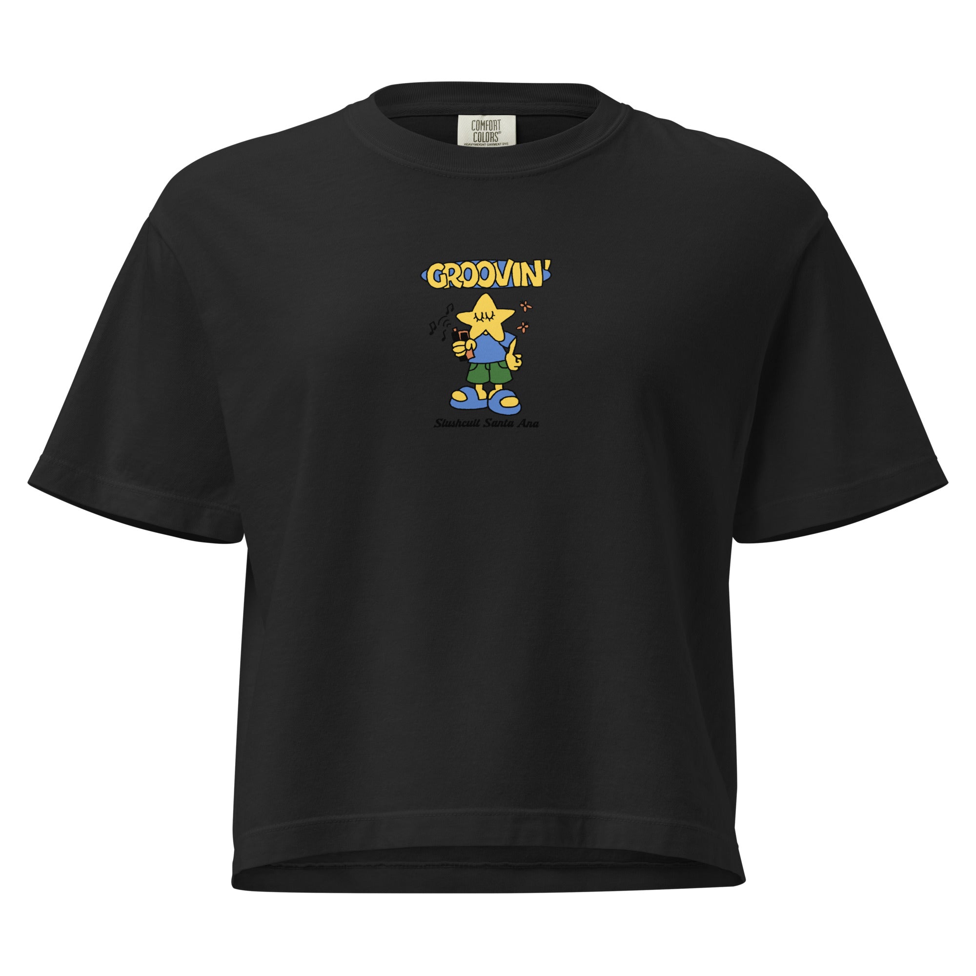 GROOVIN BOXY CROP Tees Slushcult Black S Slushcult